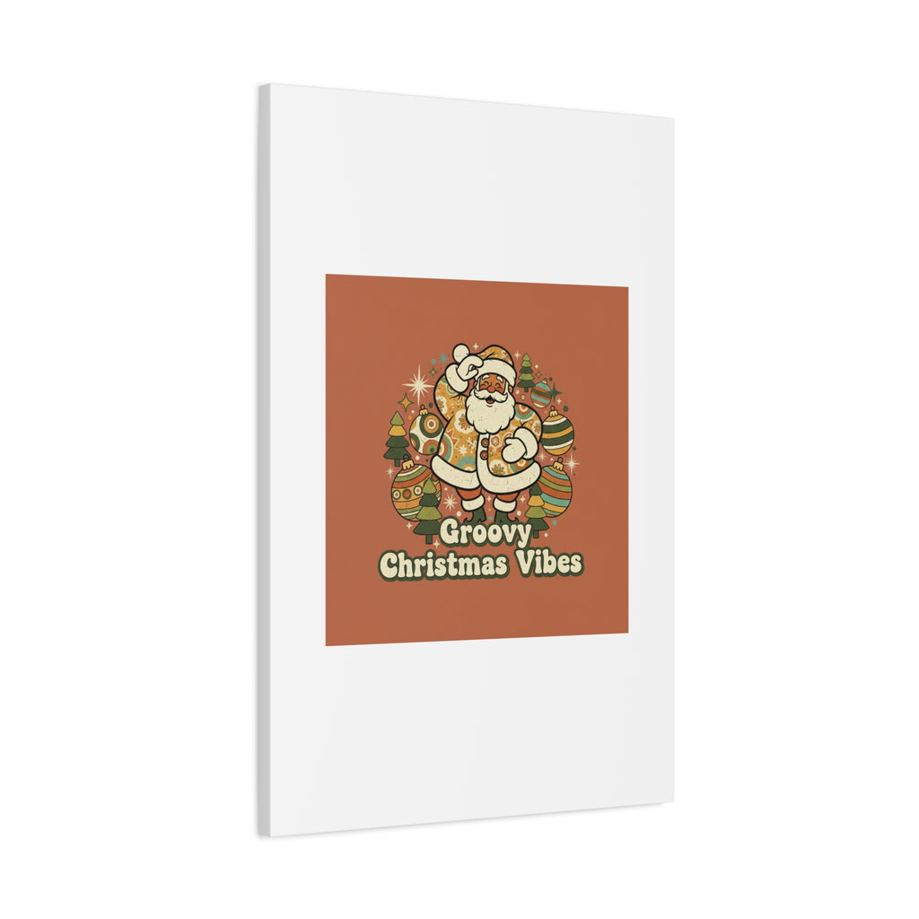 Groovy Christmas Vibes Canvas | 1970s Retro Holiday Art, Vintage Noel