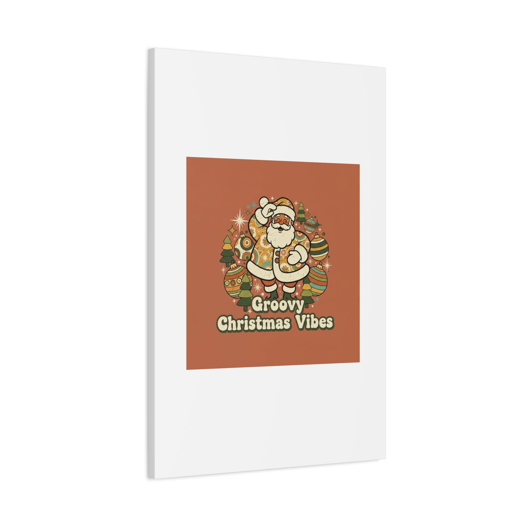 Groovy Christmas Vibes Canvas | 1970s Retro Holiday Art, Vintage Noel