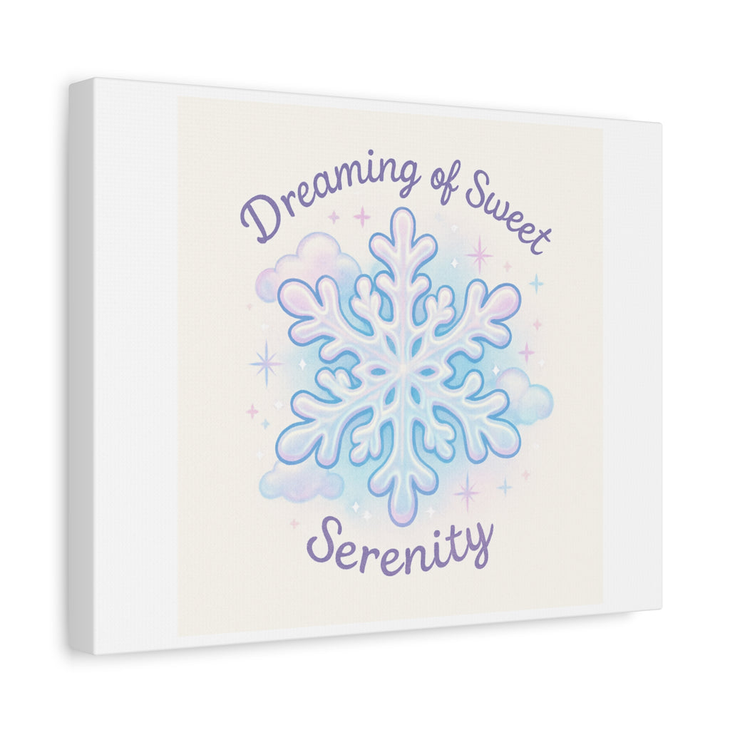 Canvas Wall Art - "Dreaming of Sweet Serenity" Snowflake Illustration