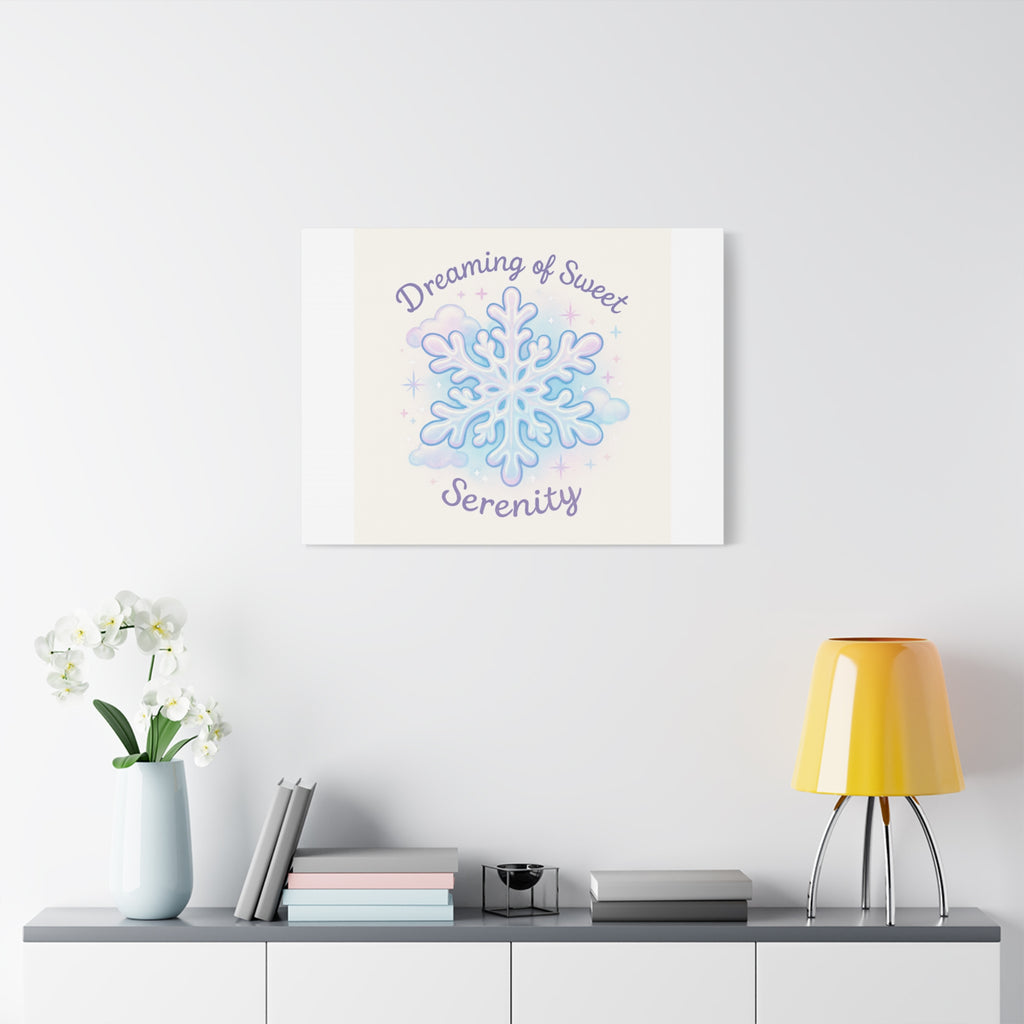 Canvas Wall Art - "Dreaming of Sweet Serenity" Snowflake Illustration