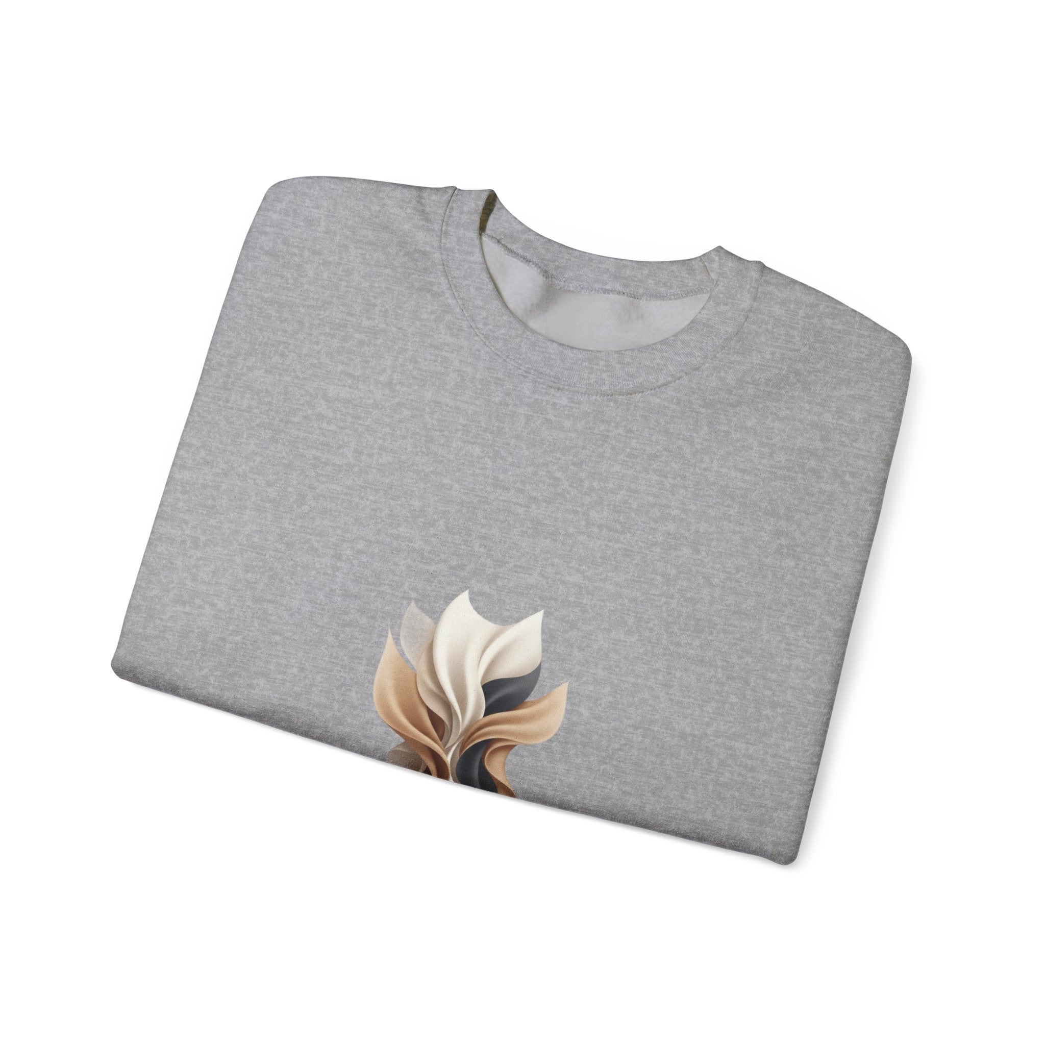 Neutral Abstract Emblem Sweatshirt | quiet luxury, subtle embroidery