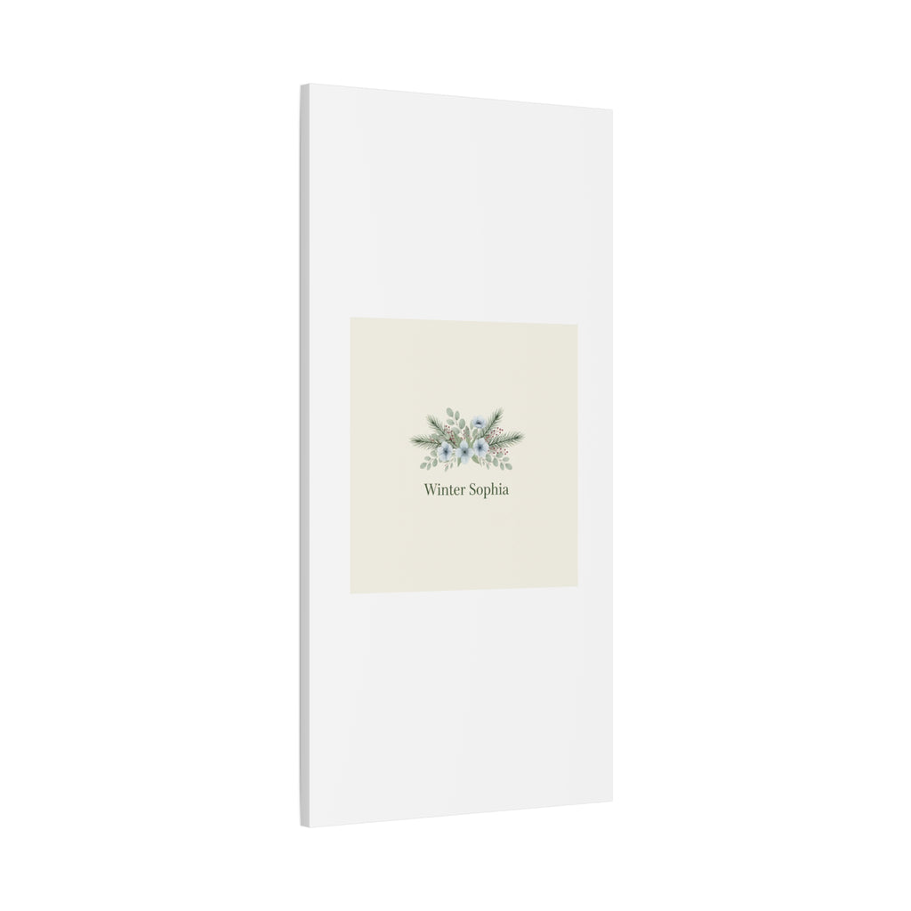 Winter floral wreath Canvas, pine branch botanical art | Minimal winter florals