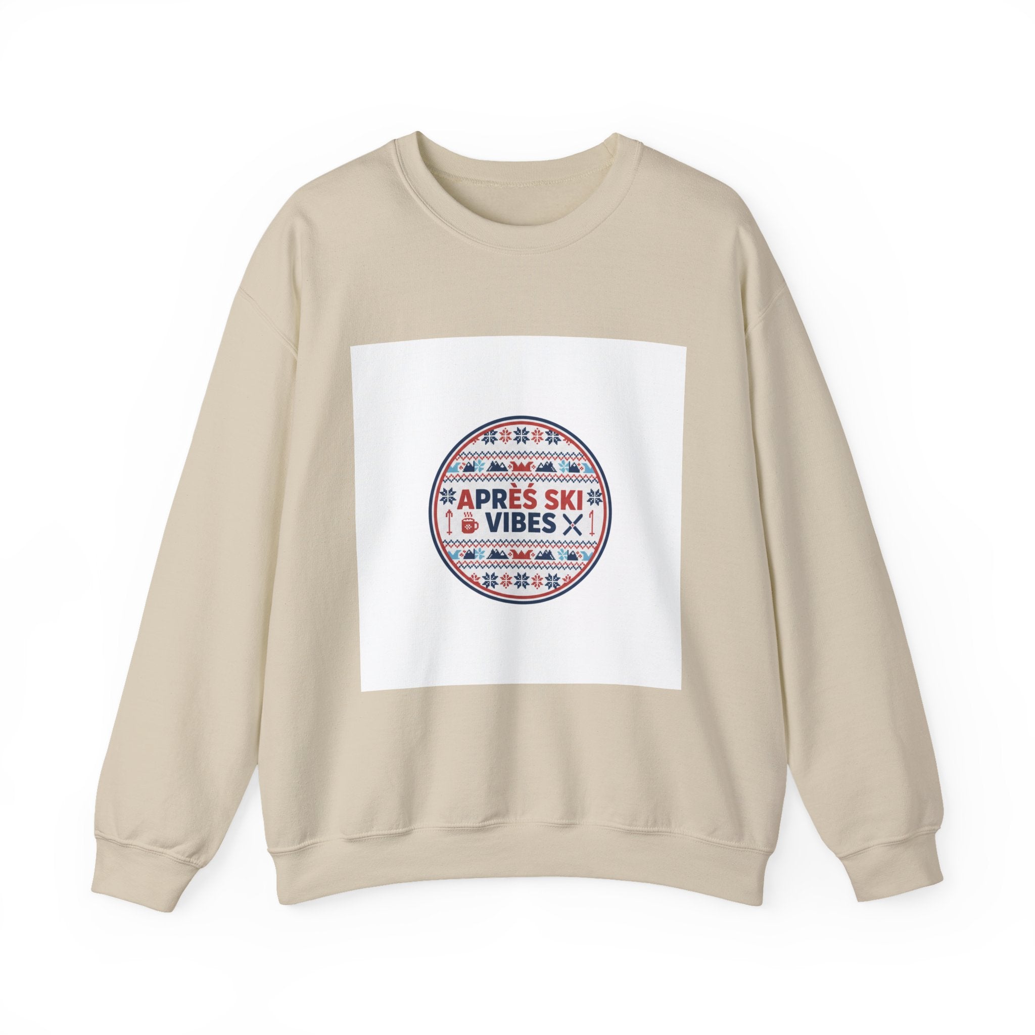 Après Ski Vibes Crewneck Sweatshirt | Fair Isle Ski Lodge Graphic