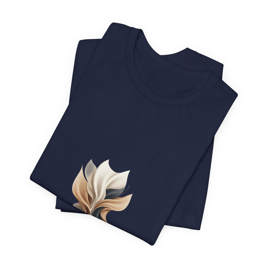 Neutral Abstract Bloom Tee, minimalist logo shirt, premium basics