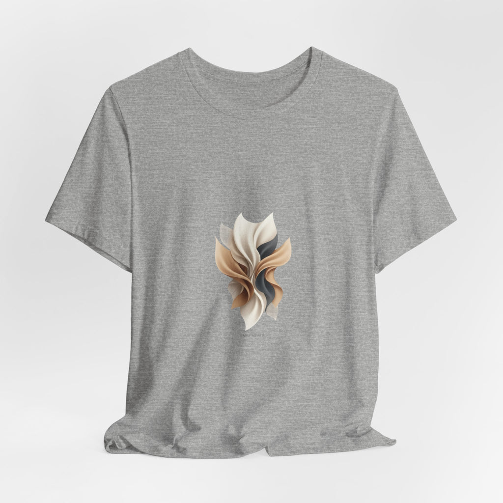 Neutral Abstract Bloom Tee, minimalist logo shirt, premium basics
