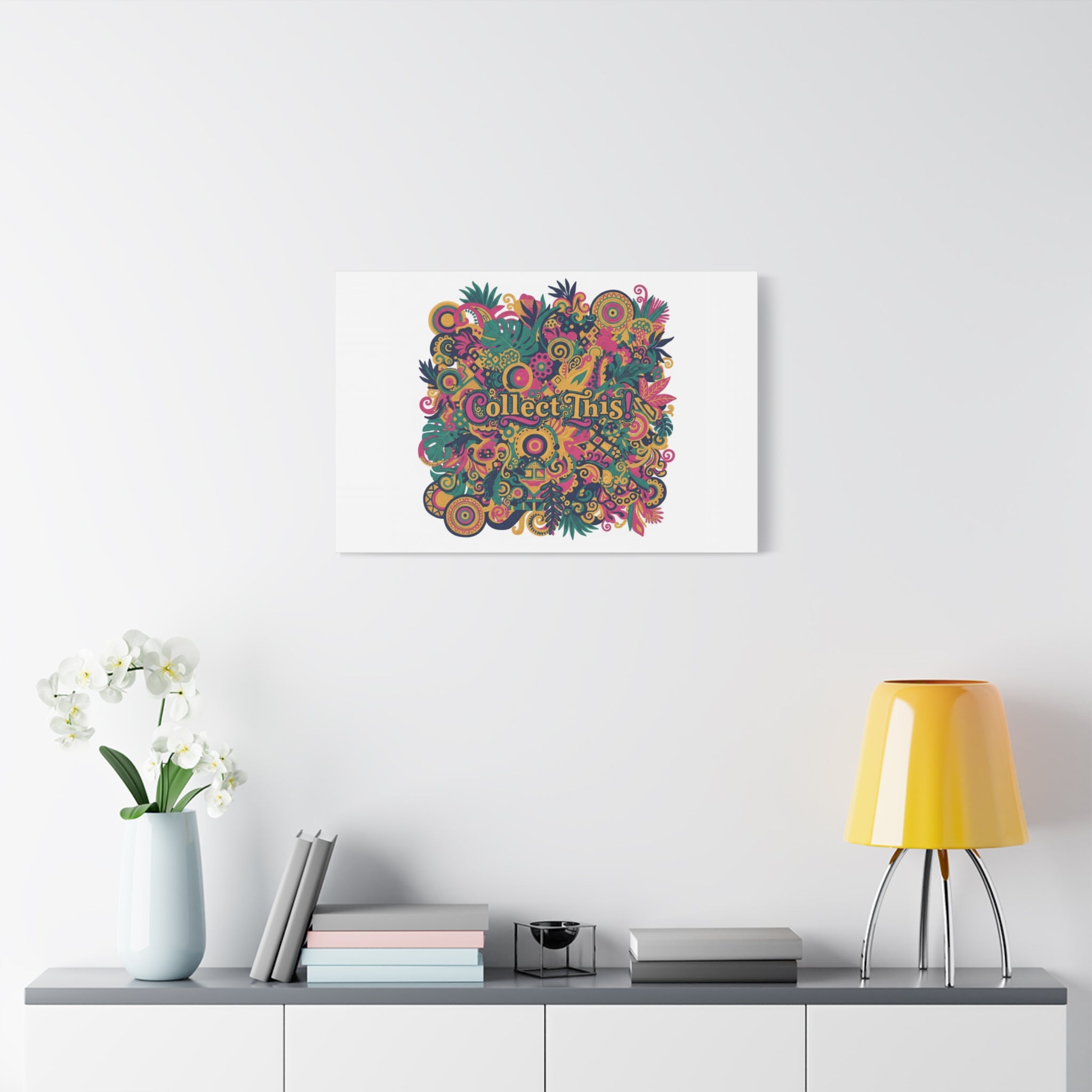 Collect This! Maximalist Floral Collage Canvas | Bold Boho Pattern, Colorful Ornament