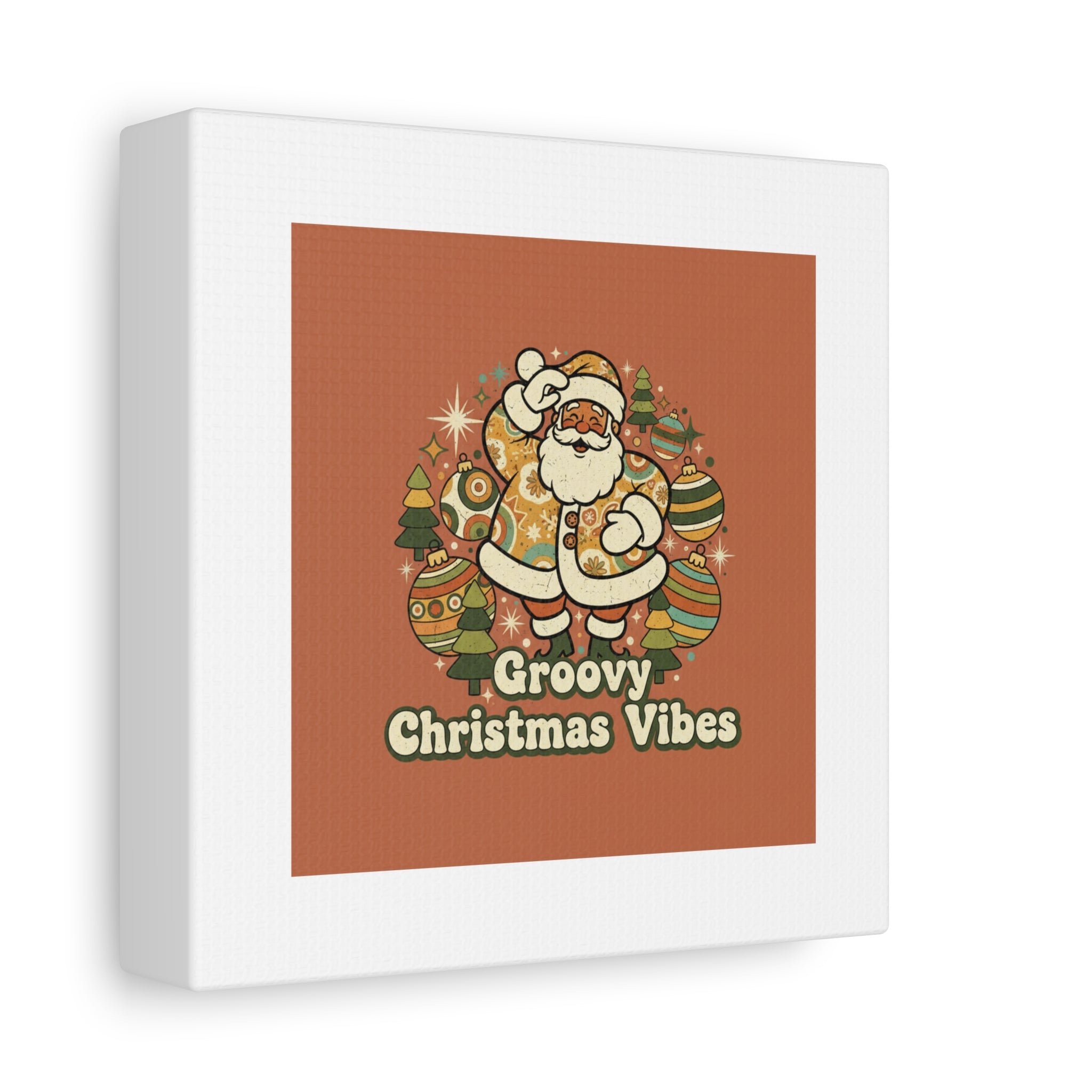 Groovy Christmas Vibes Canvas | 1970s Retro Holiday Art, Vintage Noel