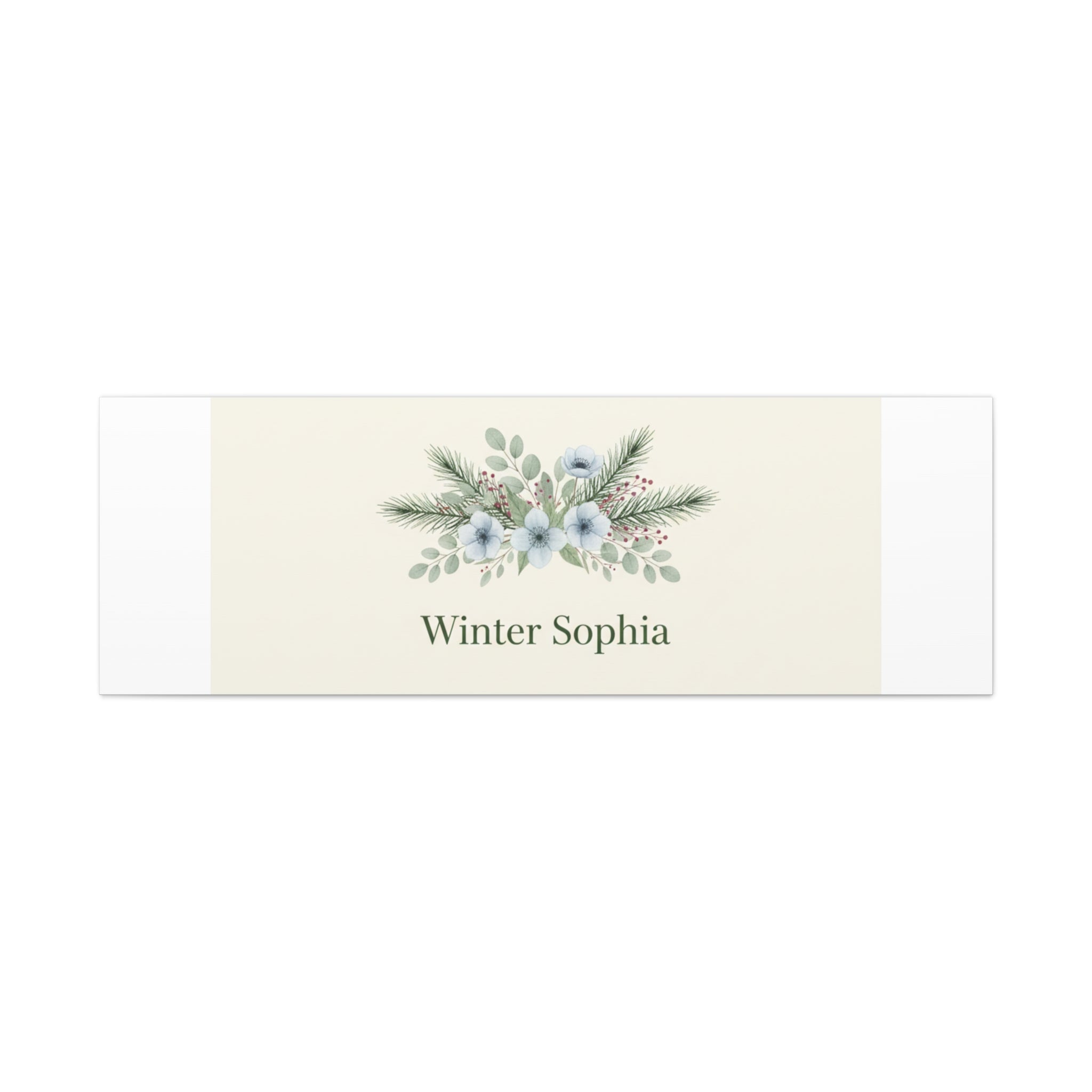 Winter floral wreath Canvas, pine branch botanical art | Minimal winter florals