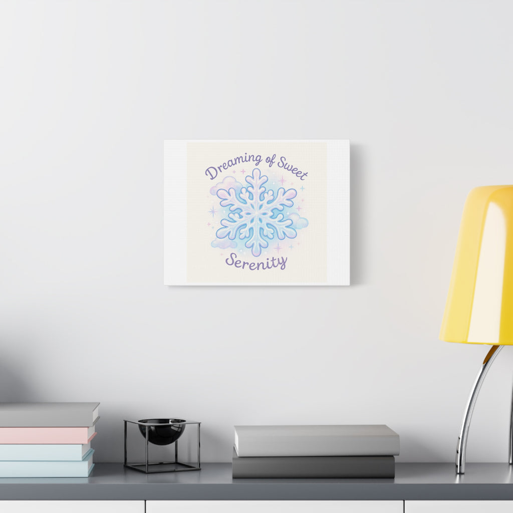 Canvas Wall Art - "Dreaming of Sweet Serenity" Snowflake Illustration