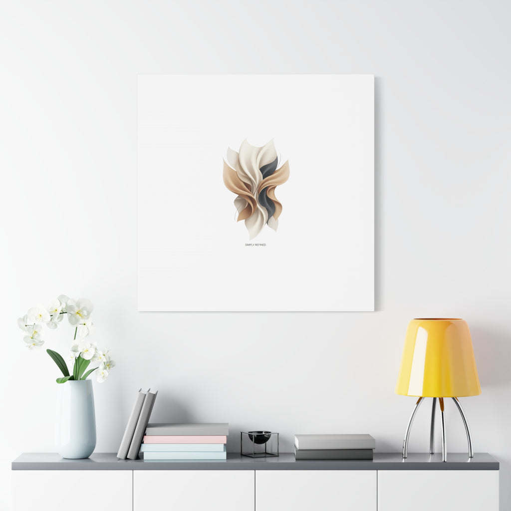 Neutral Abstract Bloom Canvas, Matte Stretched Canvas | Quiet Luxury, Minimalist Wall Art