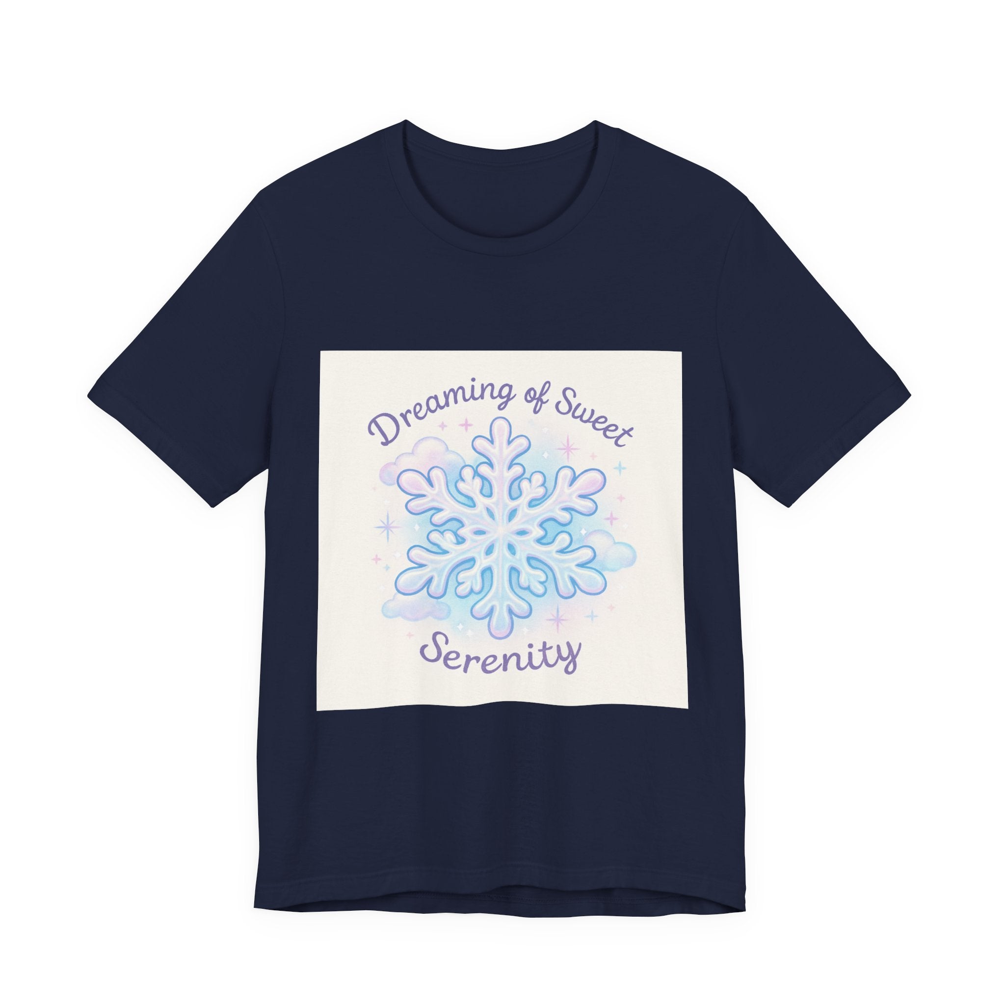 T-Shirt "Dreaming of Sweet Serenity" Snowflake Graphic