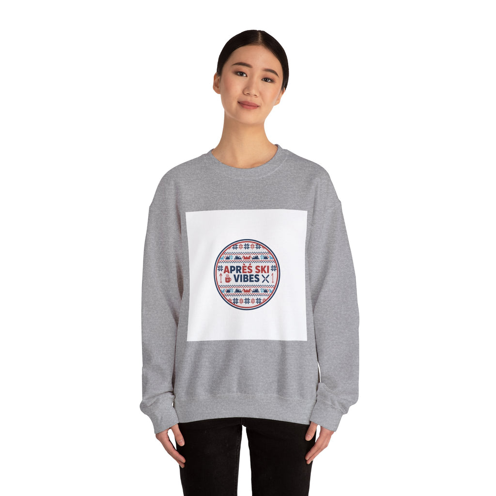 Après Ski Vibes Crewneck Sweatshirt | Fair Isle Ski Lodge Graphic