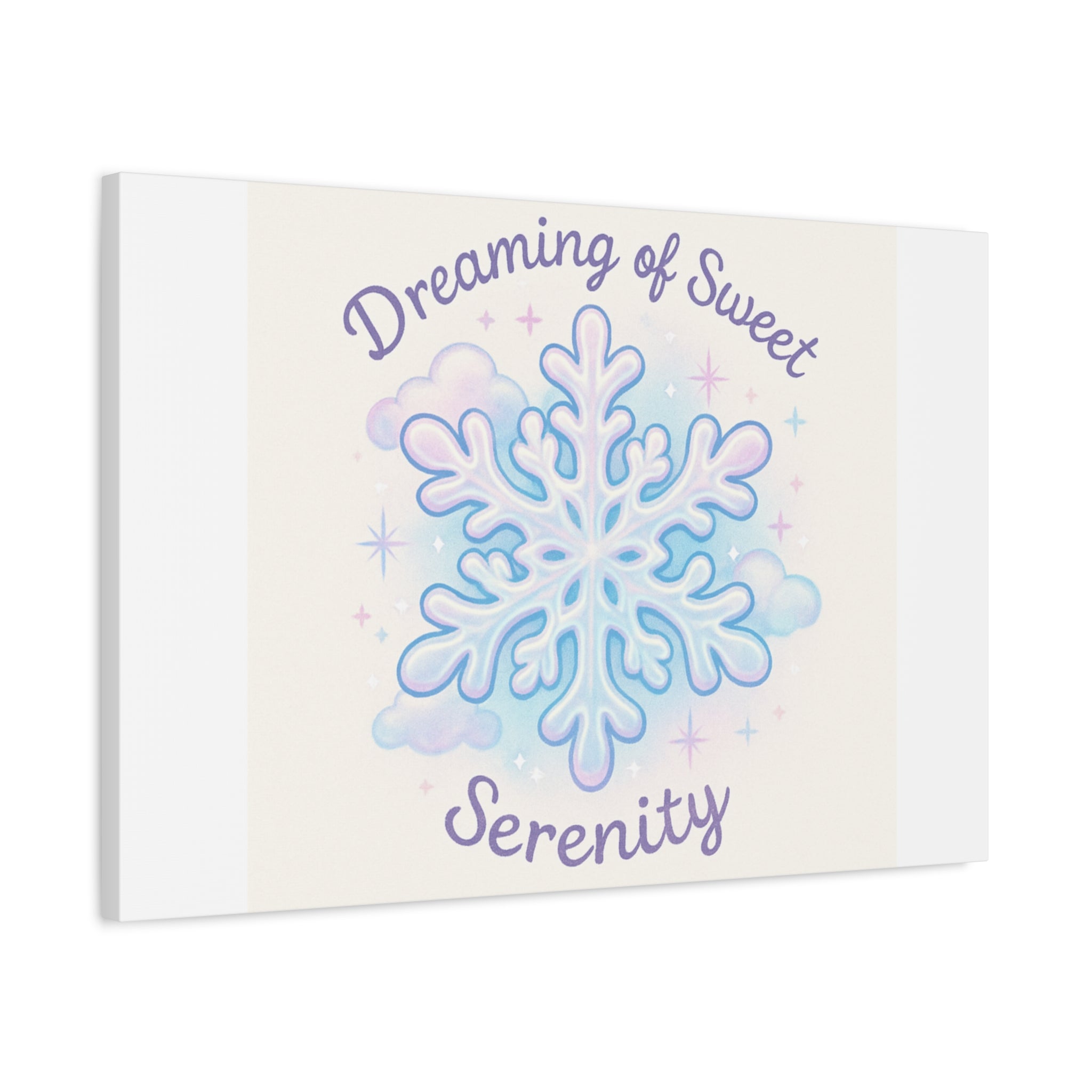 Canvas Wall Art - "Dreaming of Sweet Serenity" Snowflake Illustration