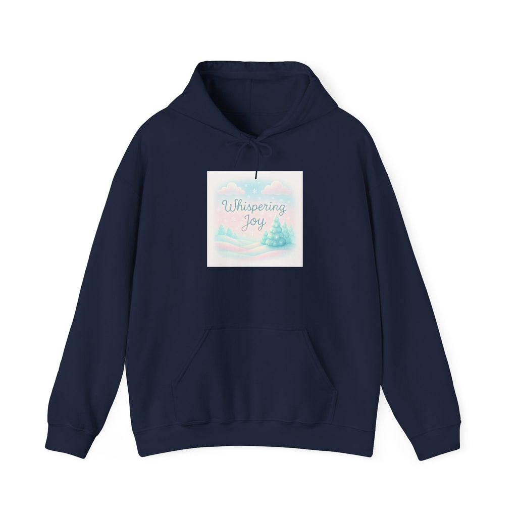 Whispering Joy Hoodie — Pastel Winter Scene Christmas Sweatshirt