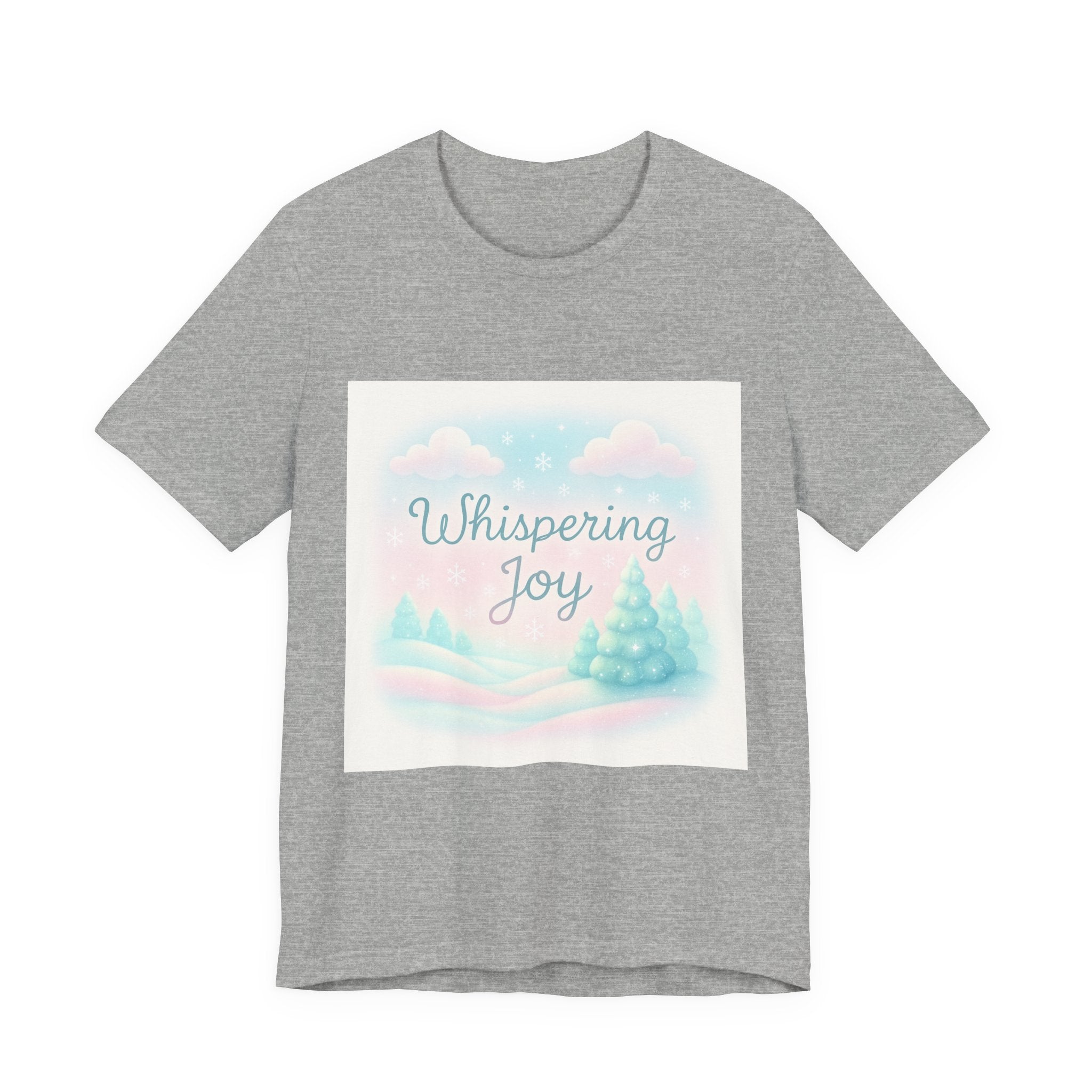 Whispering Joy Tee — Pastel Winter Trees Holiday T‑Shirt