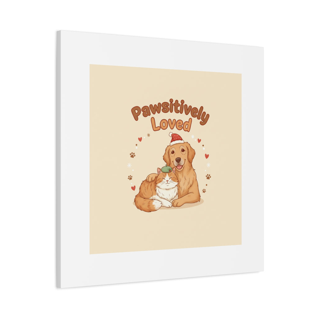 Pawsitively Loved Canvas, Pet Holiday Wall Art | Senior Dog Christmas Decor