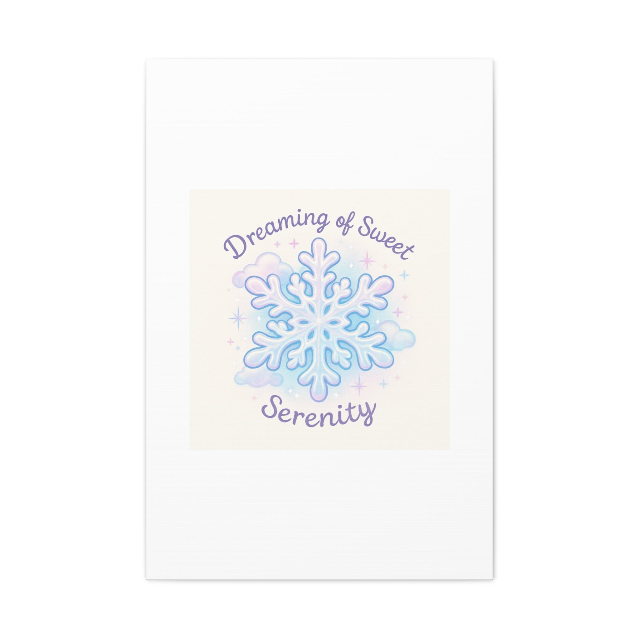 Canvas Wall Art - "Dreaming of Sweet Serenity" Snowflake Illustration