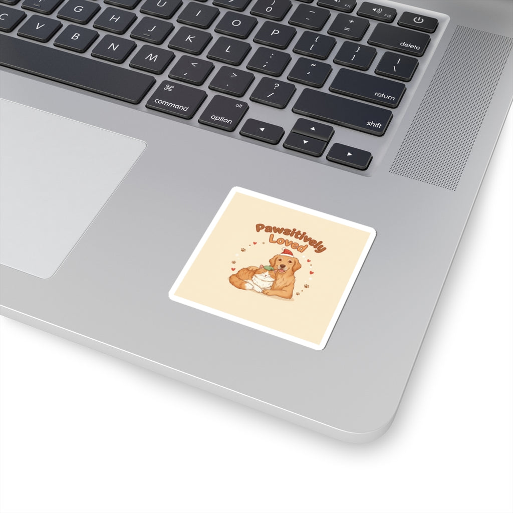Pawsitively Loved Sticker | Senior Dog Holiday, Paw Print Rescue Theme