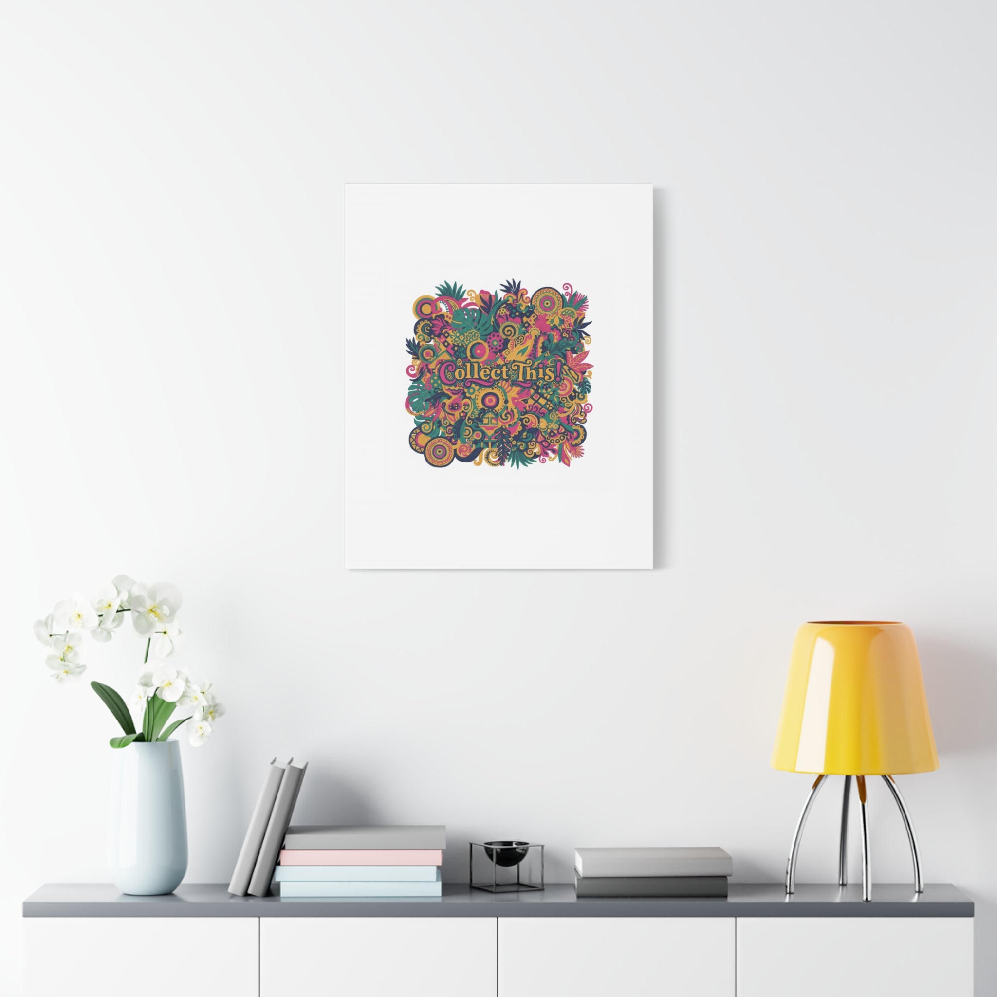 Collect This! Maximalist Floral Collage Canvas | Bold Boho Pattern, Colorful Ornament