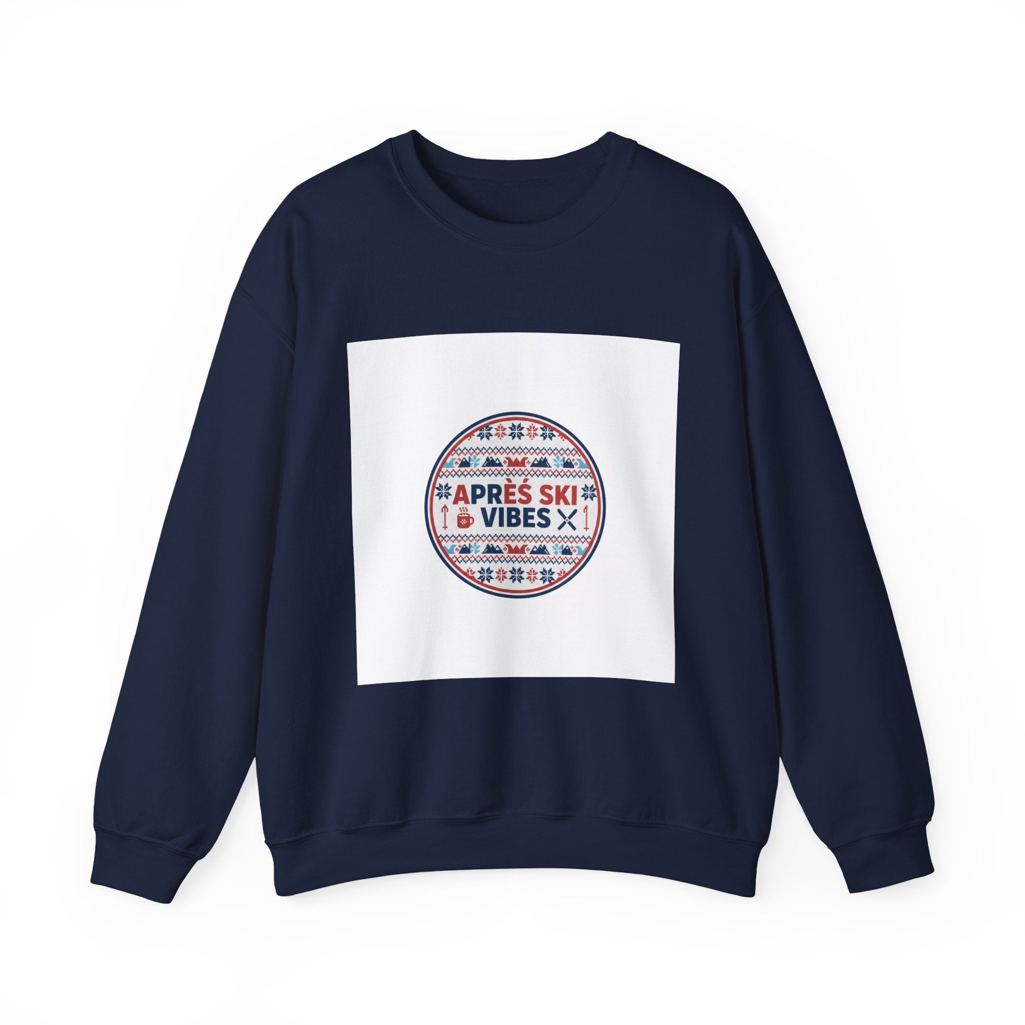 Après Ski Vibes Crewneck Sweatshirt | Fair Isle Ski Lodge Graphic