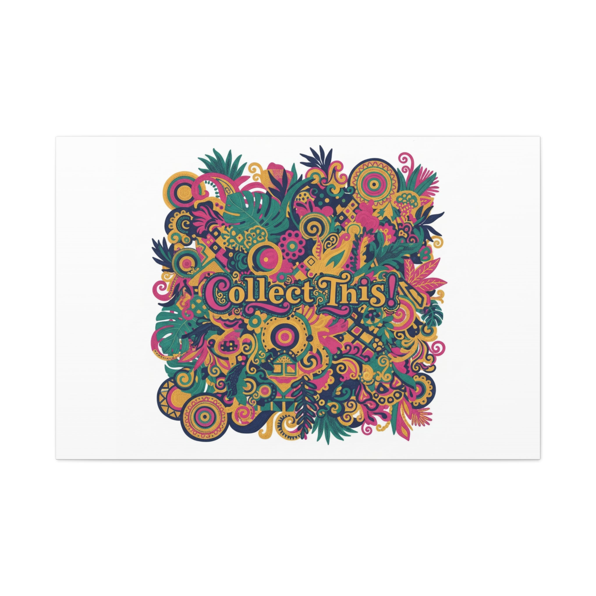 Collect This! Maximalist Floral Collage Canvas | Bold Boho Pattern, Colorful Ornament