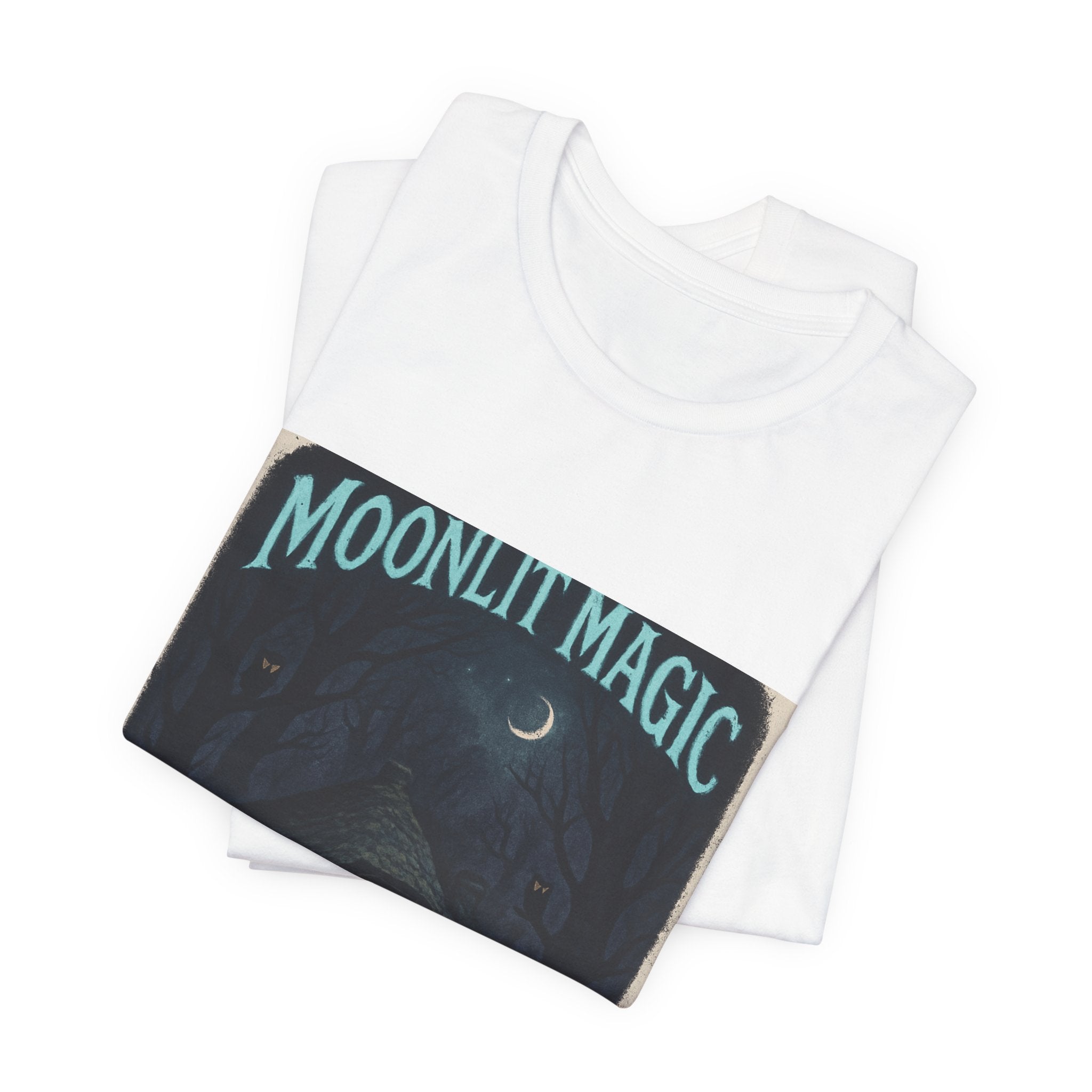 Moonlit Magic Cottage Tee — Night Forest Graphic T-Shirt