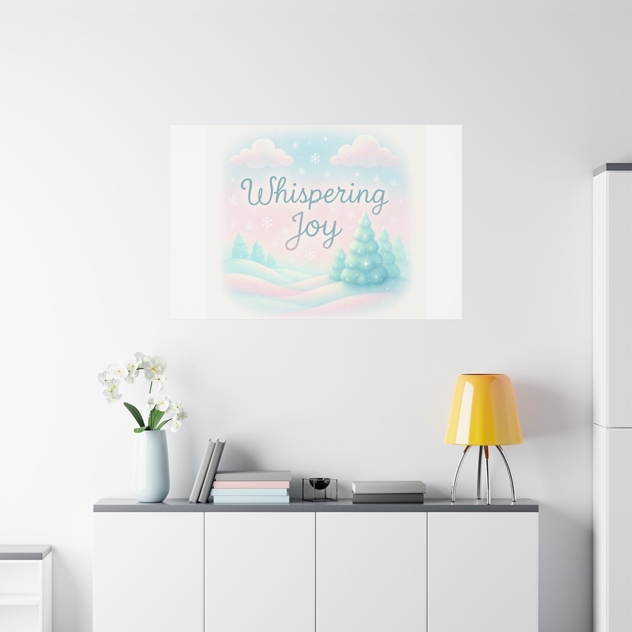 Canvas Wall Art — "Whispering Joy" Pastel Winter Landscape