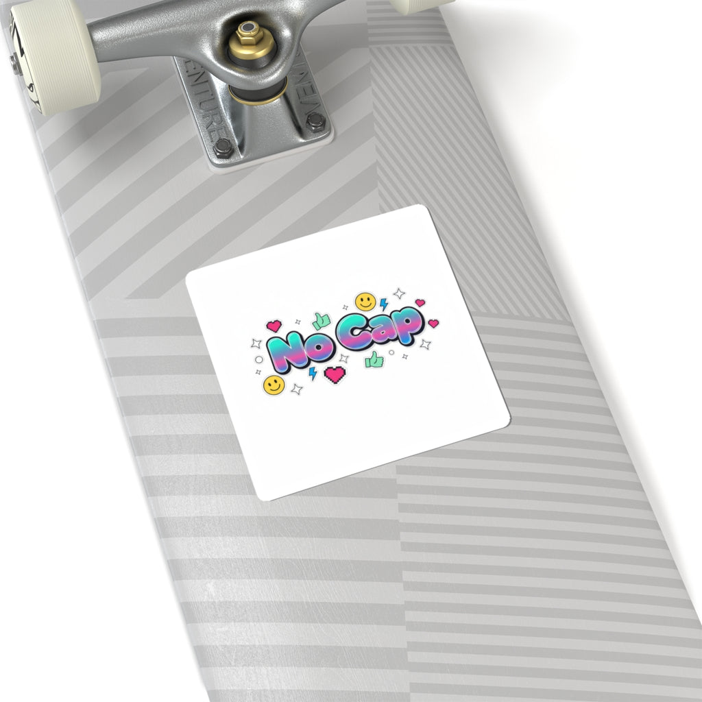 No Cap Sticker | Gen-Z Slang, Meme Aesthetic, Cute Glossy Kiss-Cut