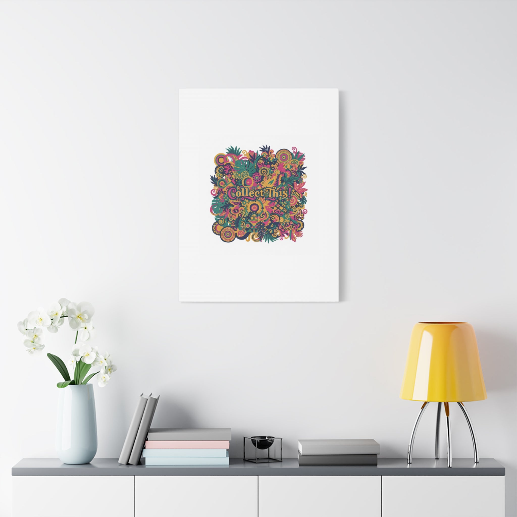 Collect This! Maximalist Floral Collage Canvas | Bold Boho Pattern, Colorful Ornament