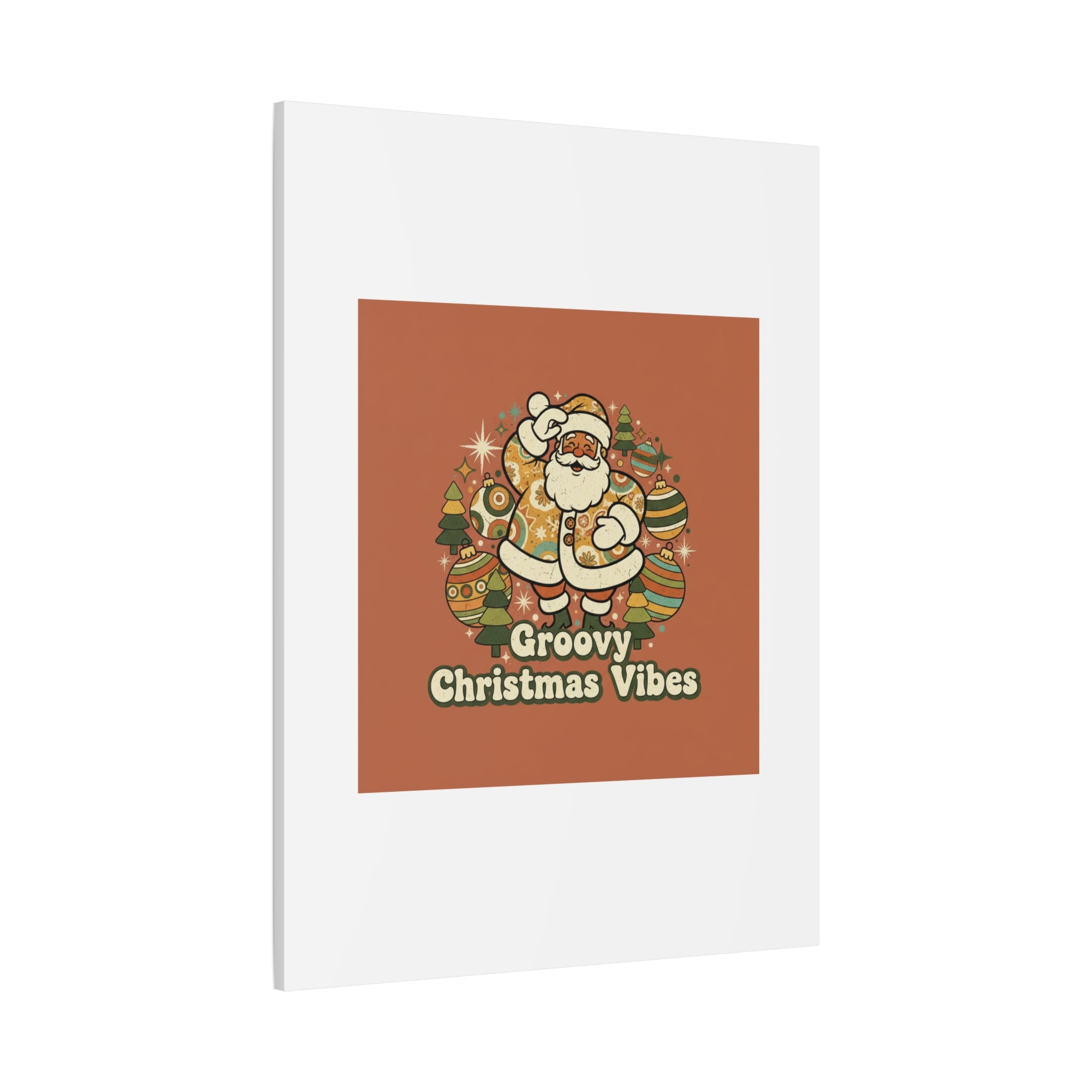 Groovy Christmas Vibes Canvas | 1970s Retro Holiday Art, Vintage Noel