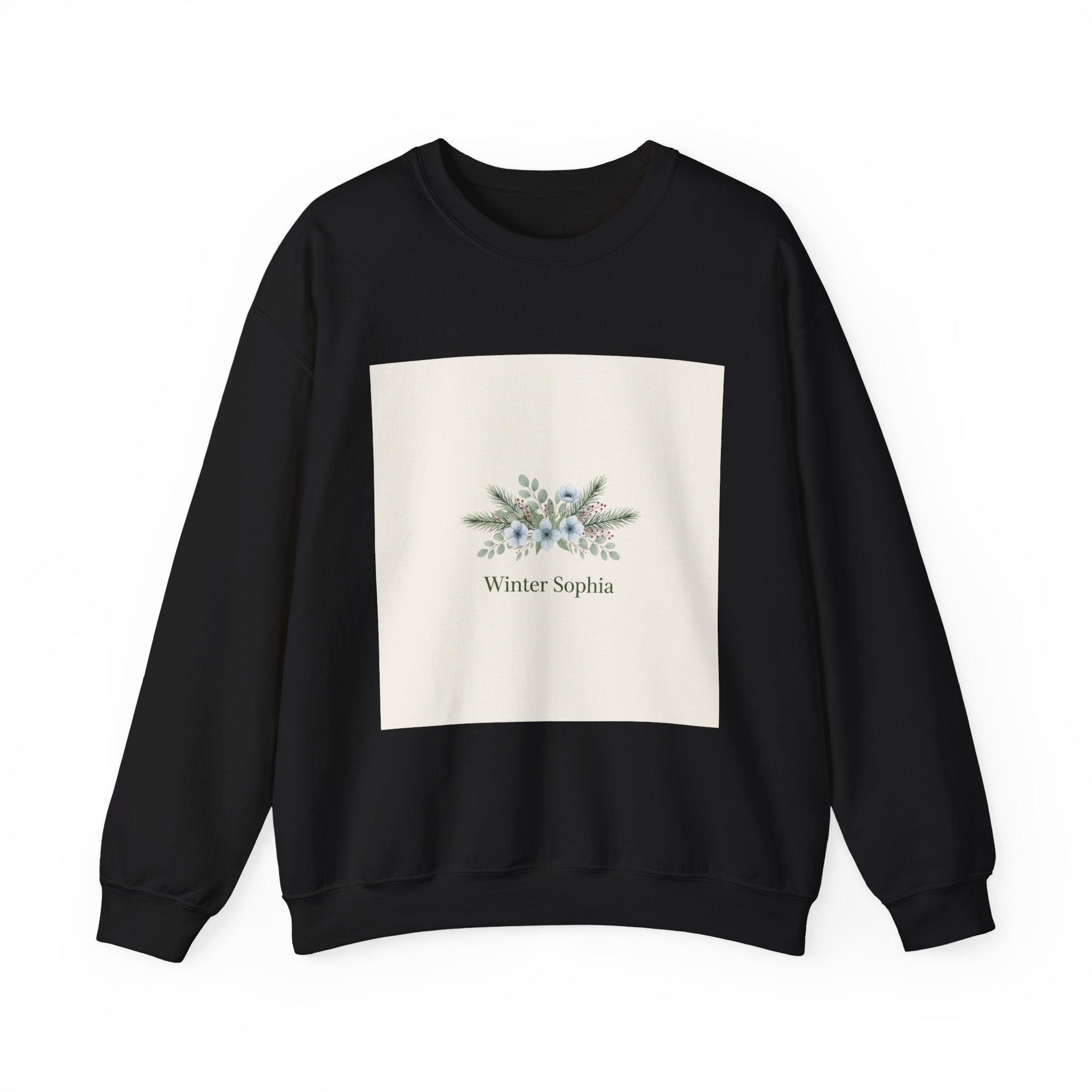 Winter Botanical Wreath Sweatshirt | pine branch design, minimal winter florals