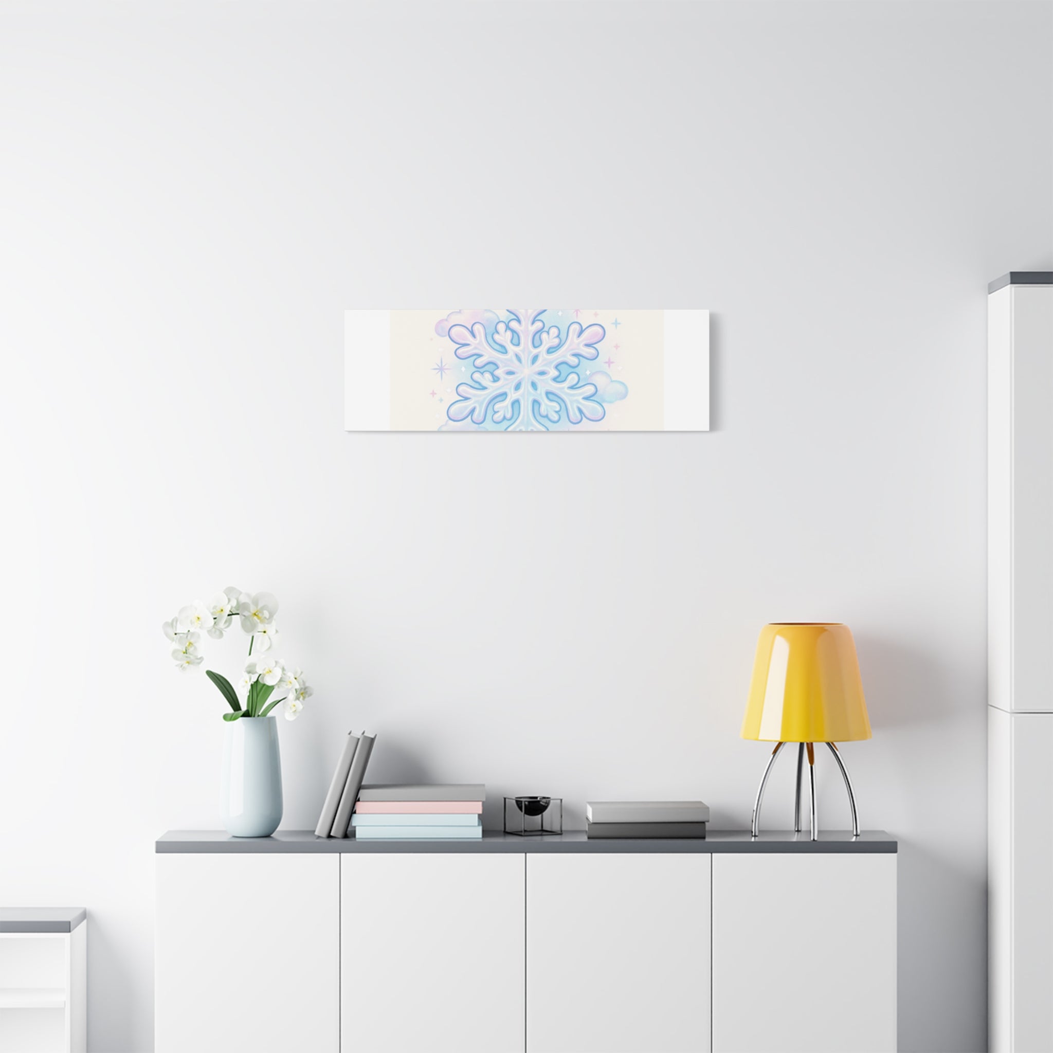 Canvas Wall Art - "Dreaming of Sweet Serenity" Snowflake Illustration