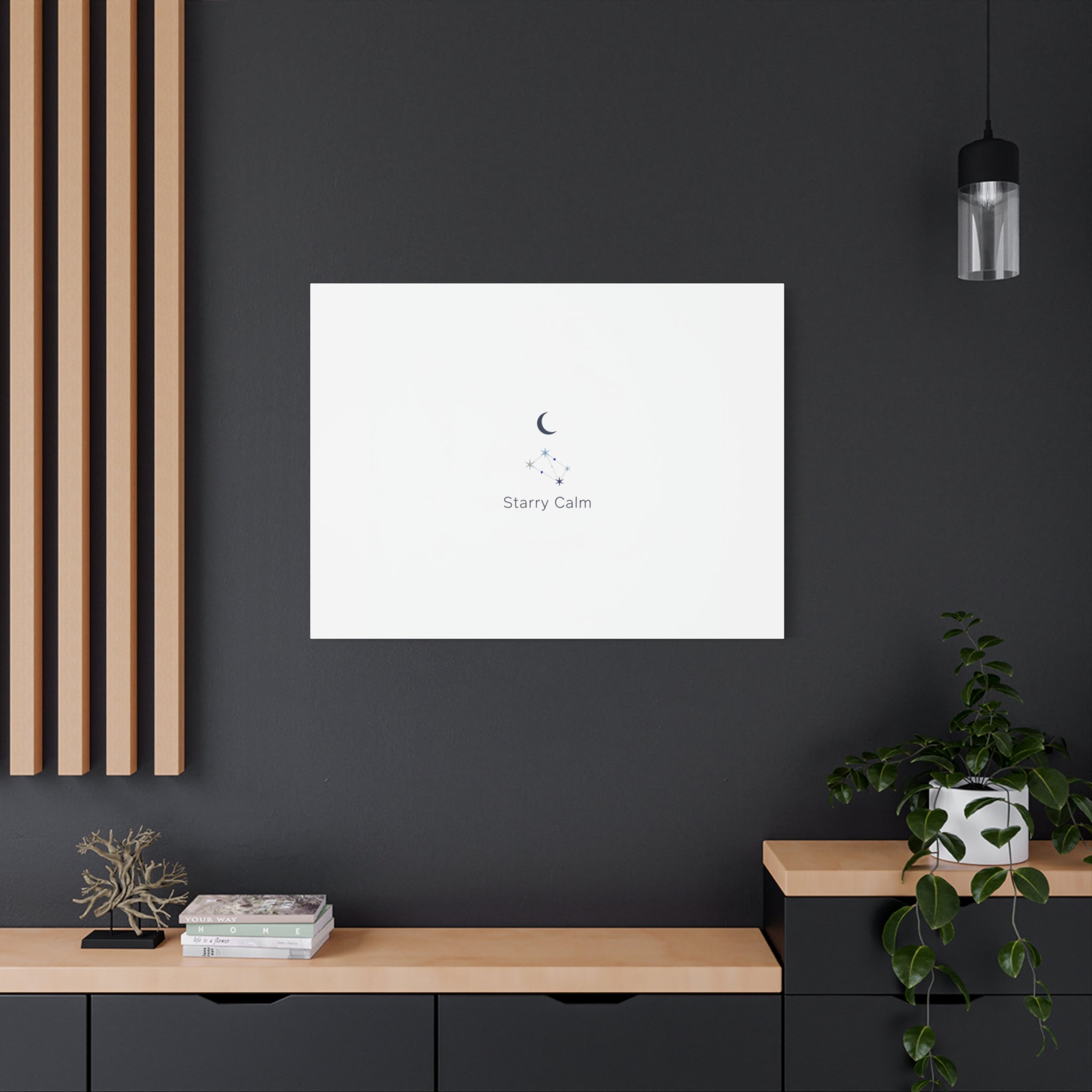 Starry Calm Moon & Constellation Canvas, minimal astrology art print