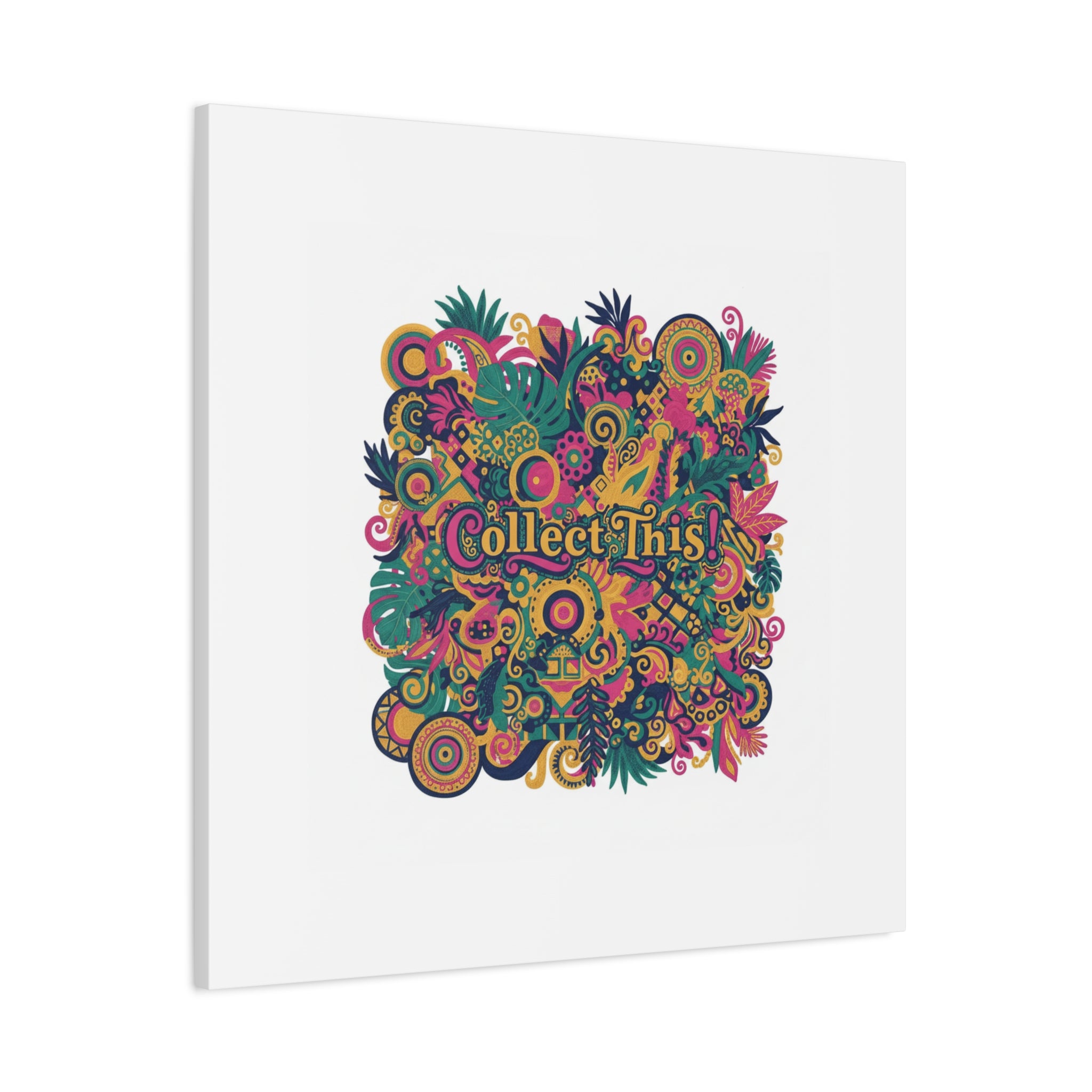 Collect This! Maximalist Floral Collage Canvas | Bold Boho Pattern, Colorful Ornament
