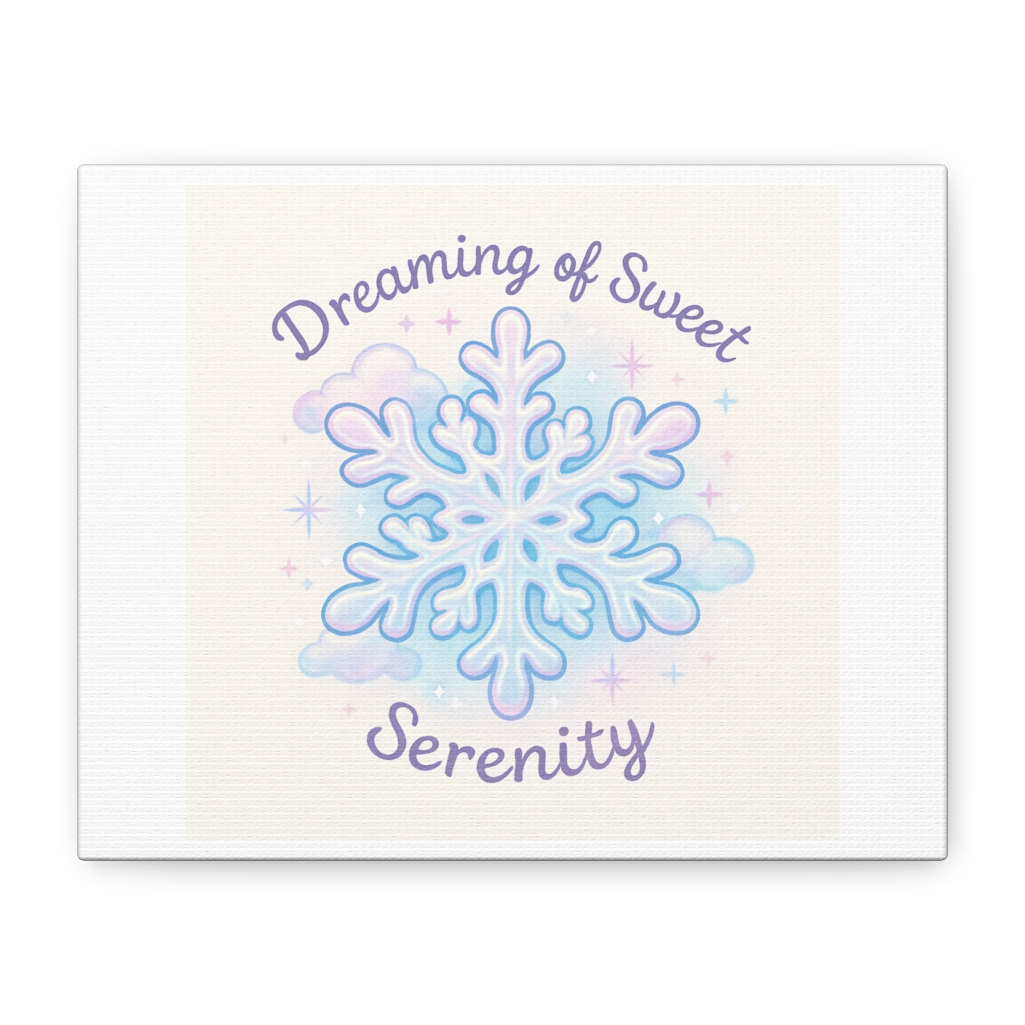 Canvas Wall Art - "Dreaming of Sweet Serenity" Snowflake Illustration