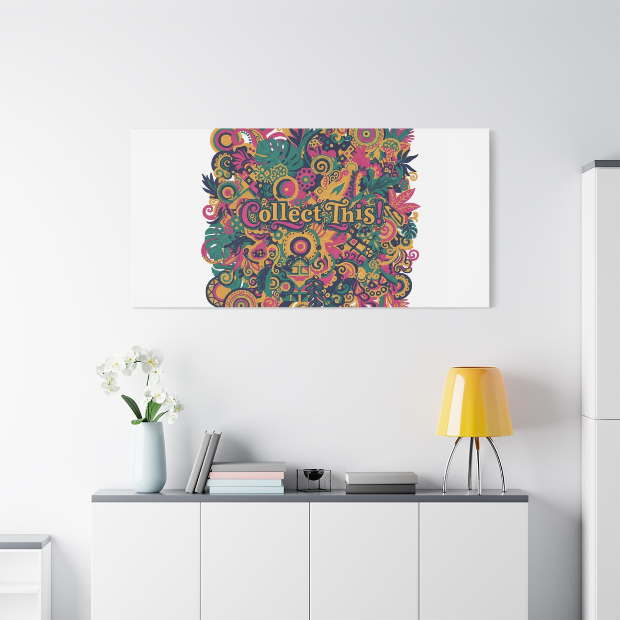 Collect This! Maximalist Floral Collage Canvas | Bold Boho Pattern, Colorful Ornament