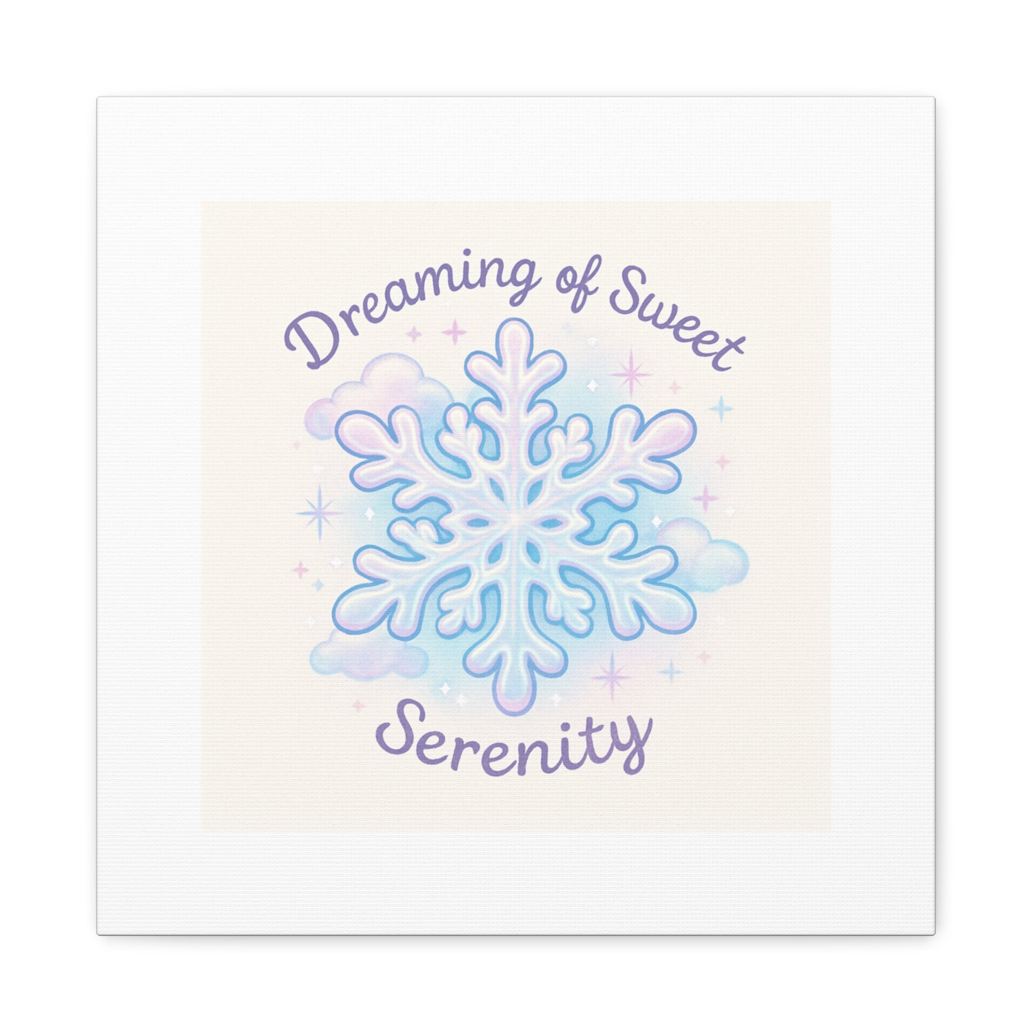 Canvas Wall Art - "Dreaming of Sweet Serenity" Snowflake Illustration