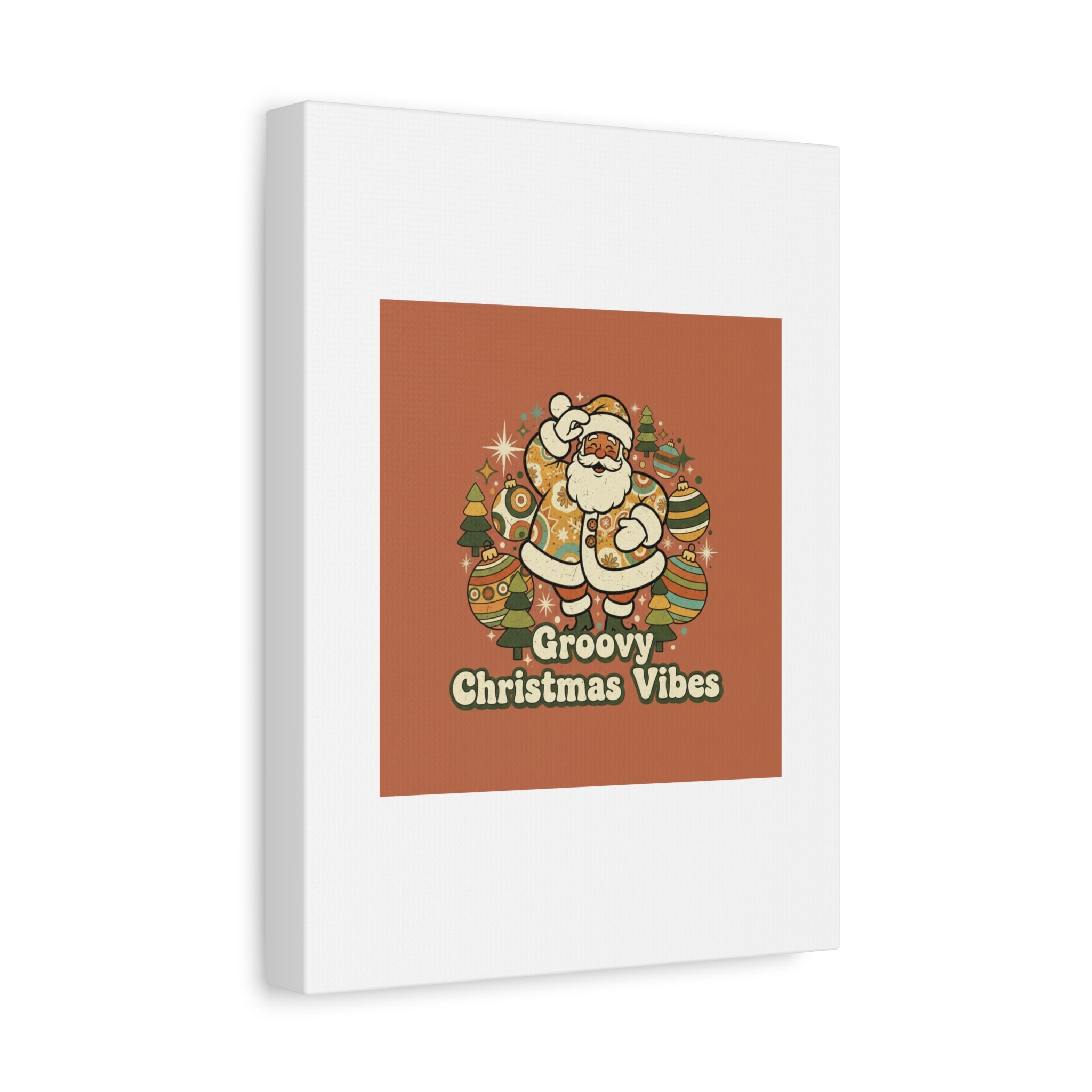 Groovy Christmas Vibes Canvas | 1970s Retro Holiday Art, Vintage Noel