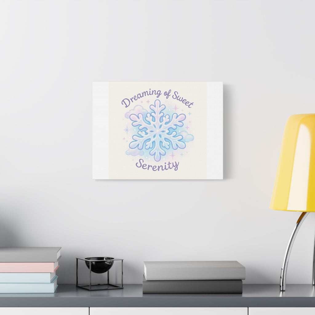 Canvas Wall Art - "Dreaming of Sweet Serenity" Snowflake Illustration