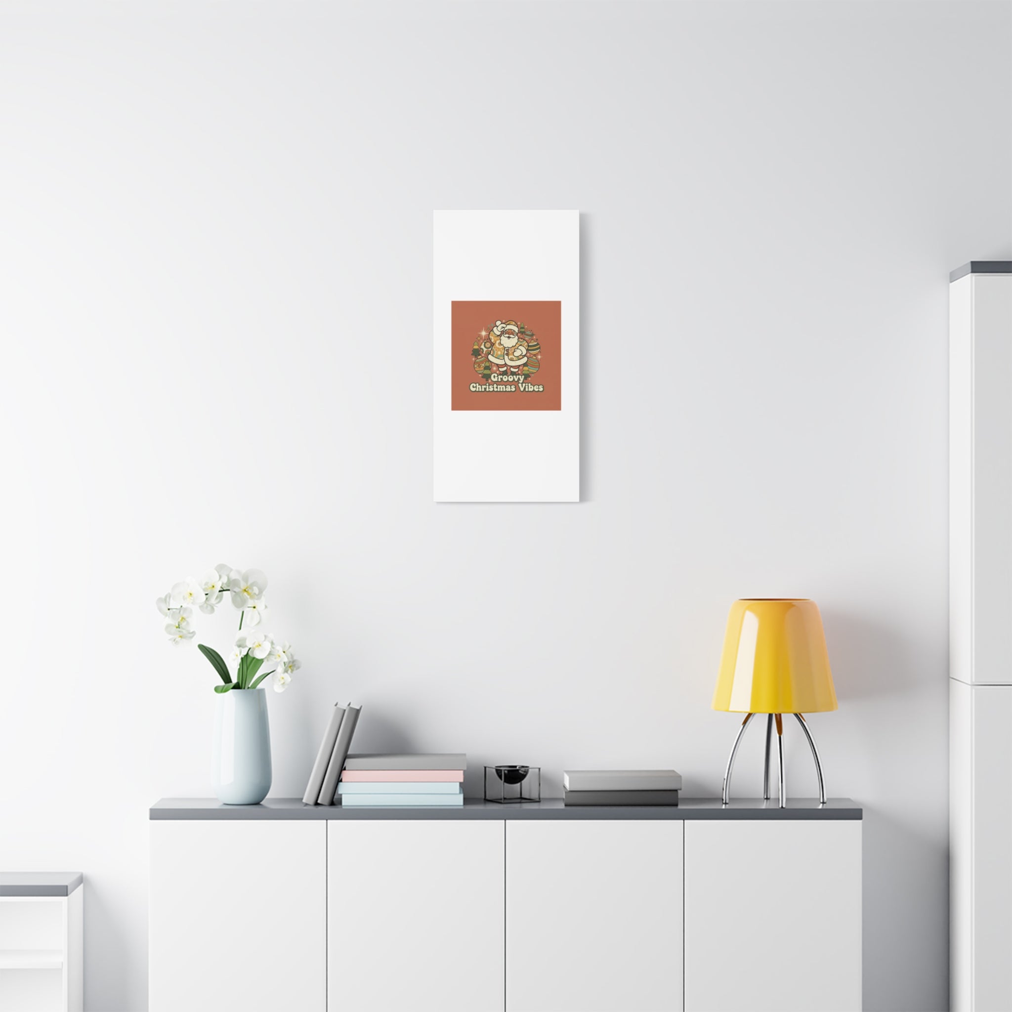 Groovy Christmas Vibes Canvas | 1970s Retro Holiday Art, Vintage Noel