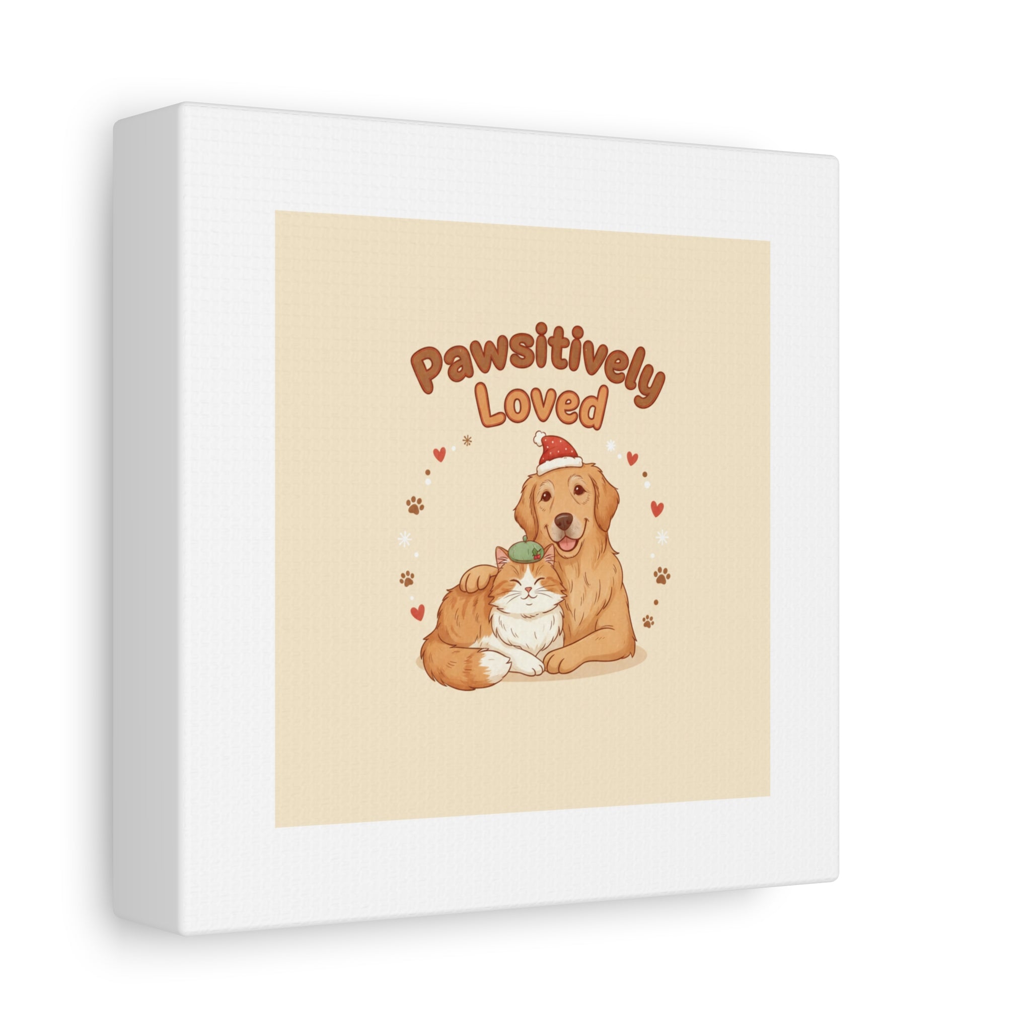 Pawsitively Loved Canvas, Pet Holiday Wall Art | Senior Dog Christmas Decor