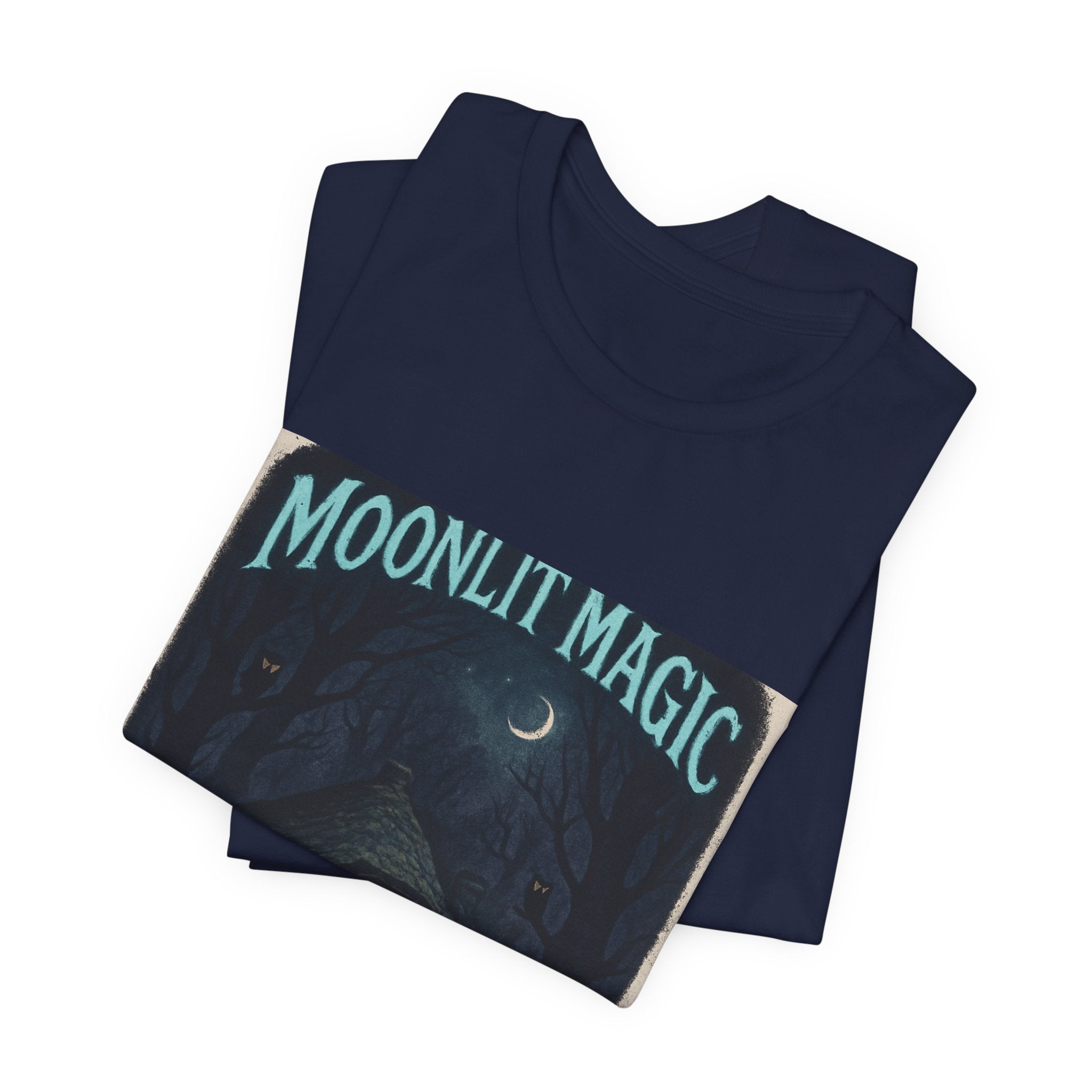 Moonlit Magic Cottage Tee — Night Forest Graphic T-Shirt
