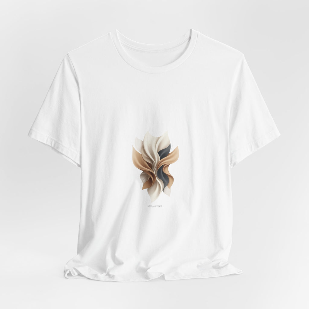 Neutral Abstract Bloom Tee, minimalist logo shirt, premium basics