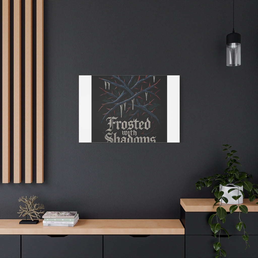 Frosted With Shadows Canvas Art — Gothic Winter Icicle Wall Decor