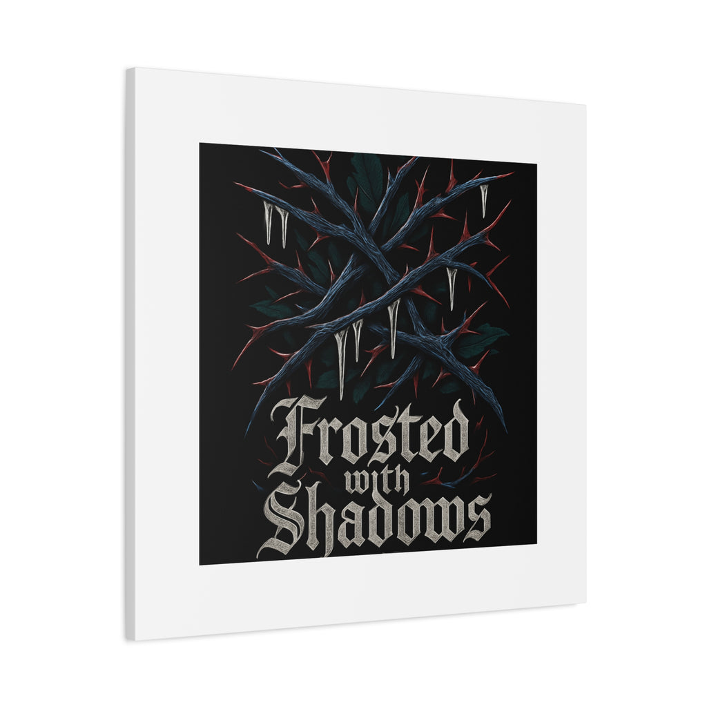 Frosted With Shadows Canvas Art — Gothic Winter Icicle Wall Decor