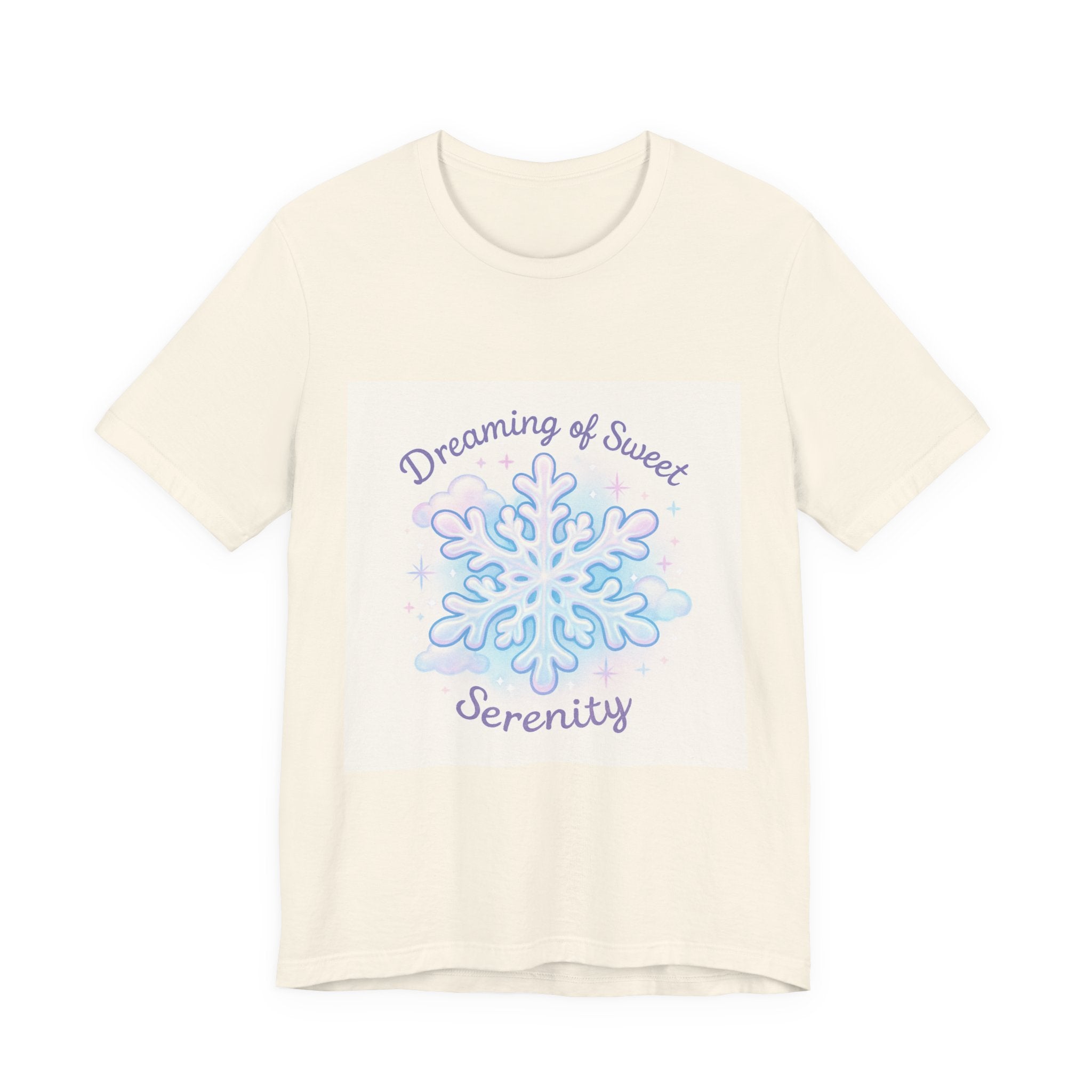 T-Shirt "Dreaming of Sweet Serenity" Snowflake Graphic