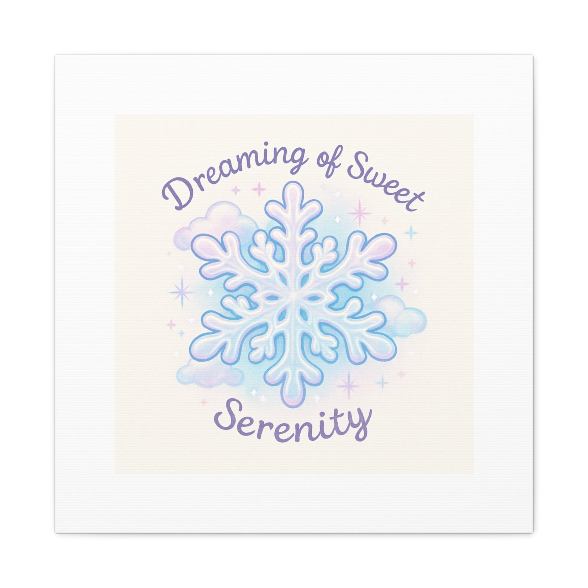 Canvas Wall Art - "Dreaming of Sweet Serenity" Snowflake Illustration