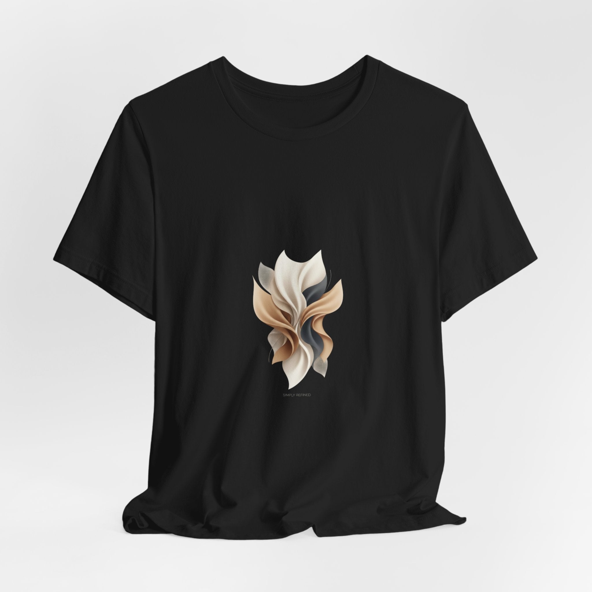 Neutral Abstract Bloom Tee, minimalist logo shirt, premium basics