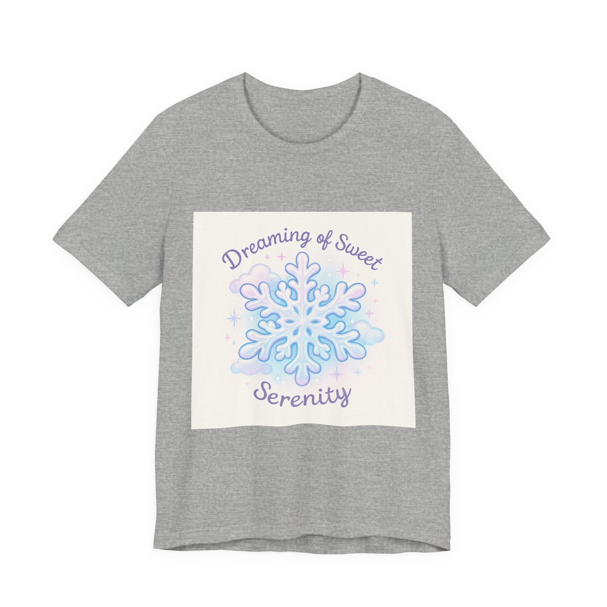T-Shirt "Dreaming of Sweet Serenity" Snowflake Graphic