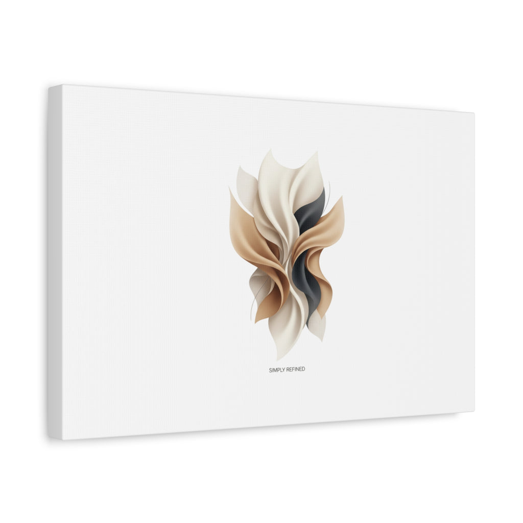 Neutral Abstract Bloom Canvas, Matte Stretched Canvas | Quiet Luxury, Minimalist Wall Art